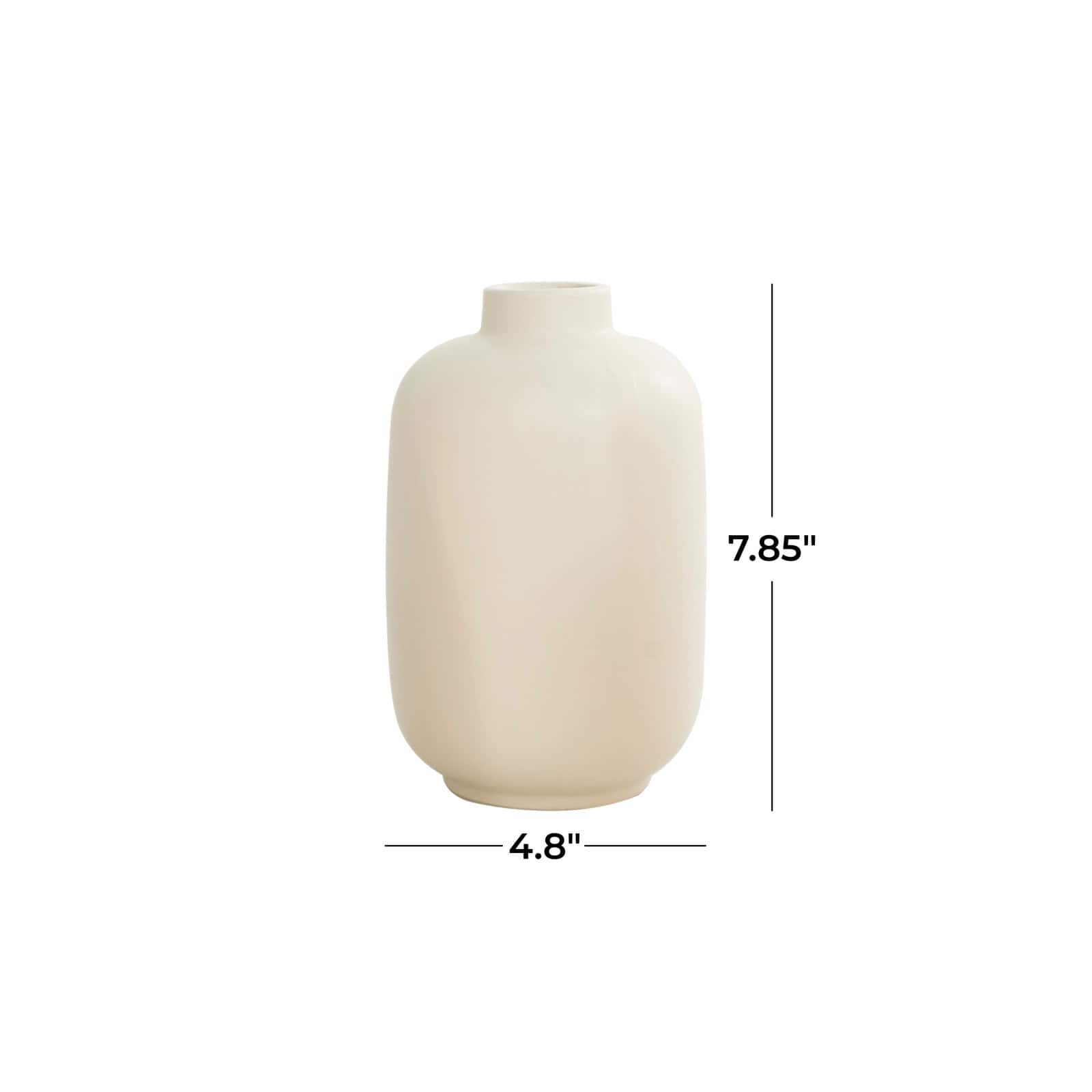 8" Cream Ceramic Minimalistic Vase