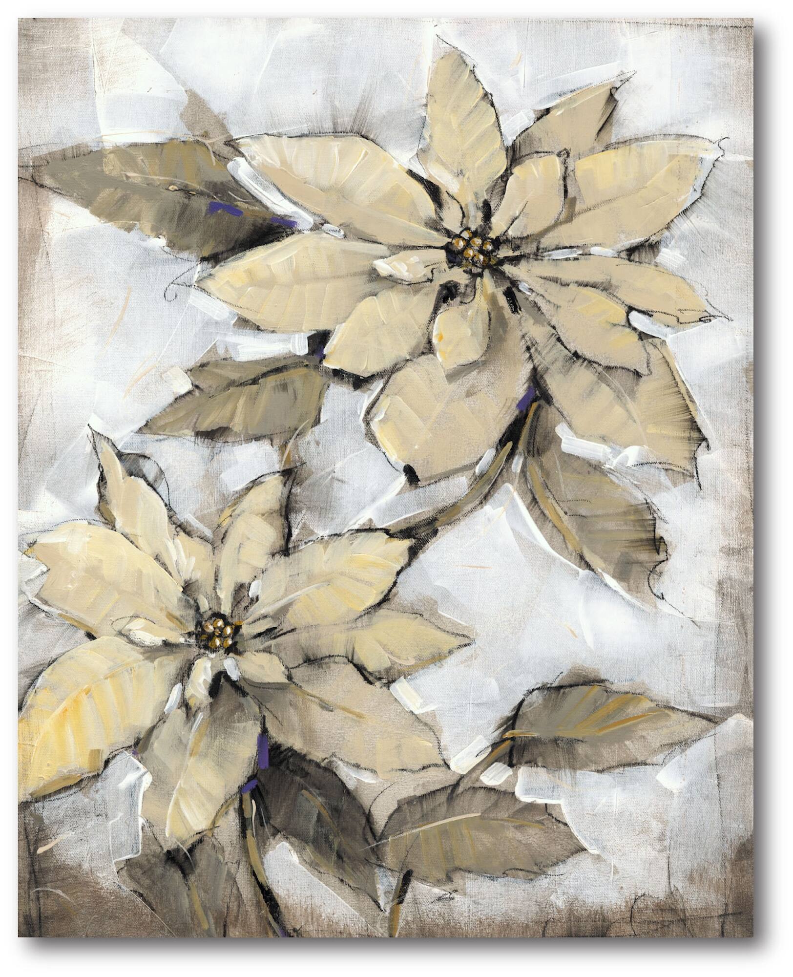 Courtside Market® Golden Poinsettia I Gallery-Wrapped Canvas Wall Art