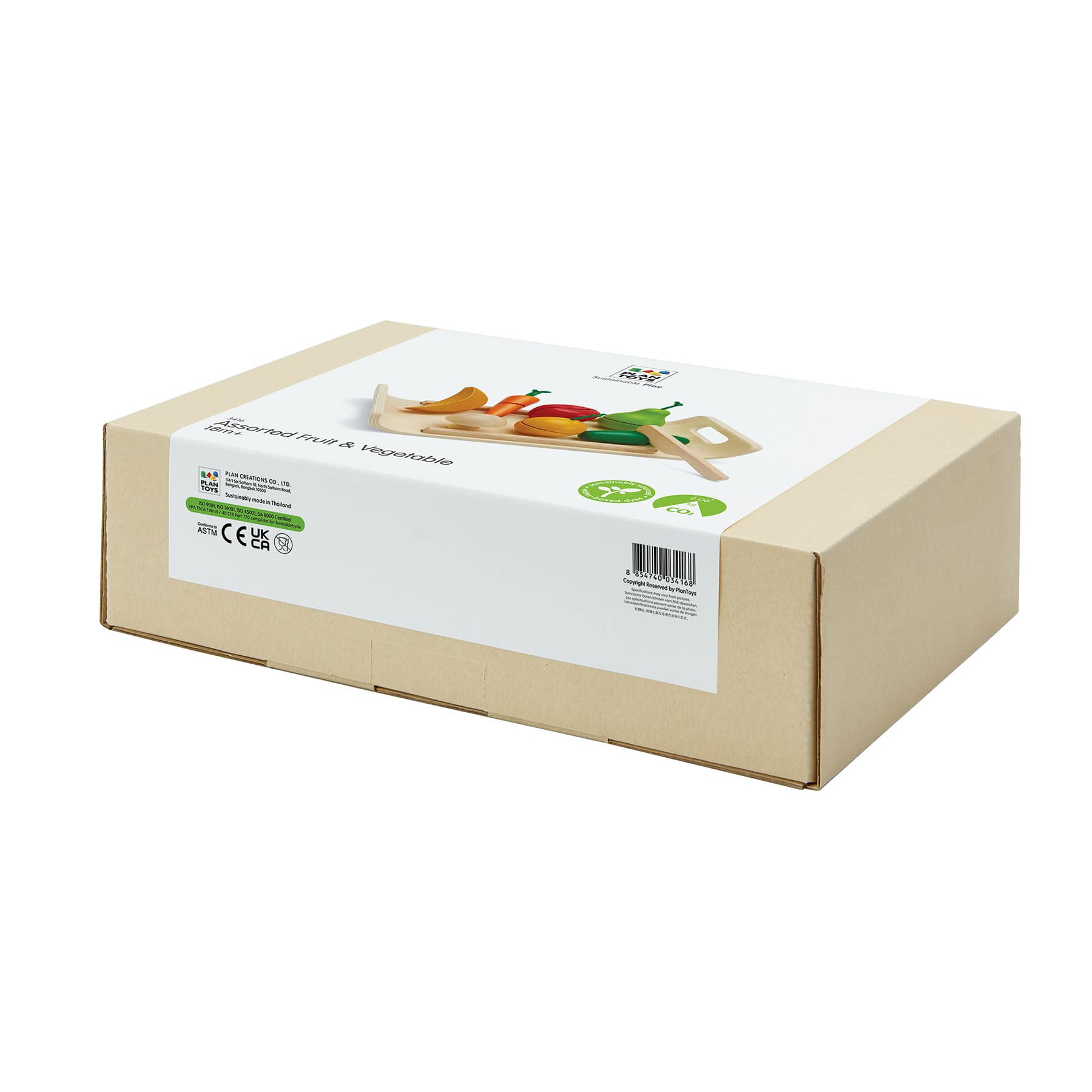 PlanToys Wooden Pretend Play Fruit & Vegetable Food Set