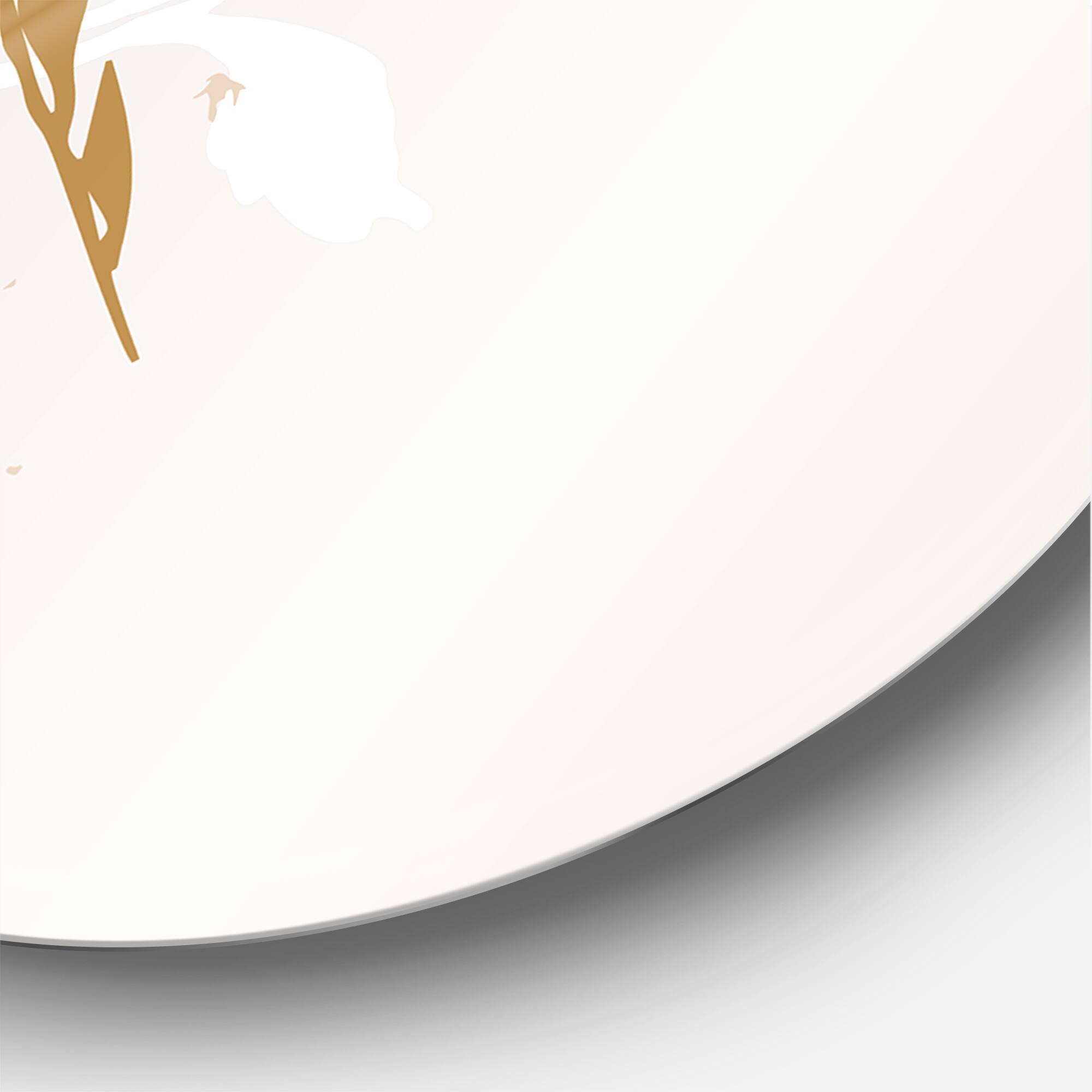 Designart - Minimal Botanical Design In Brown and White
