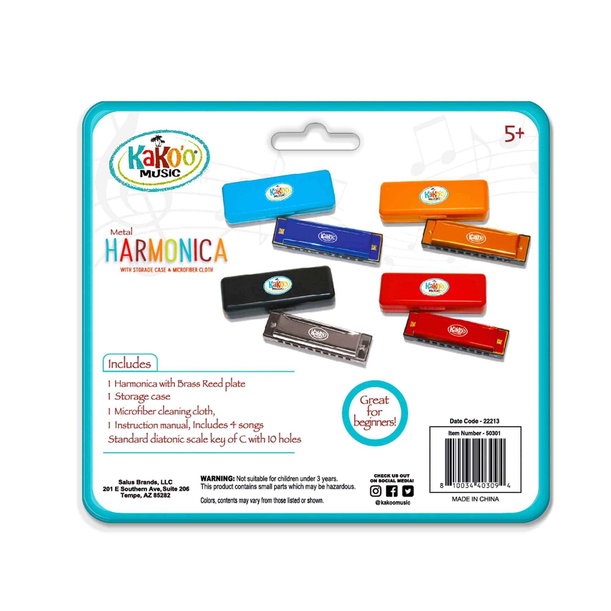 Salus Kako'o Orange Classic Metal Harmonica