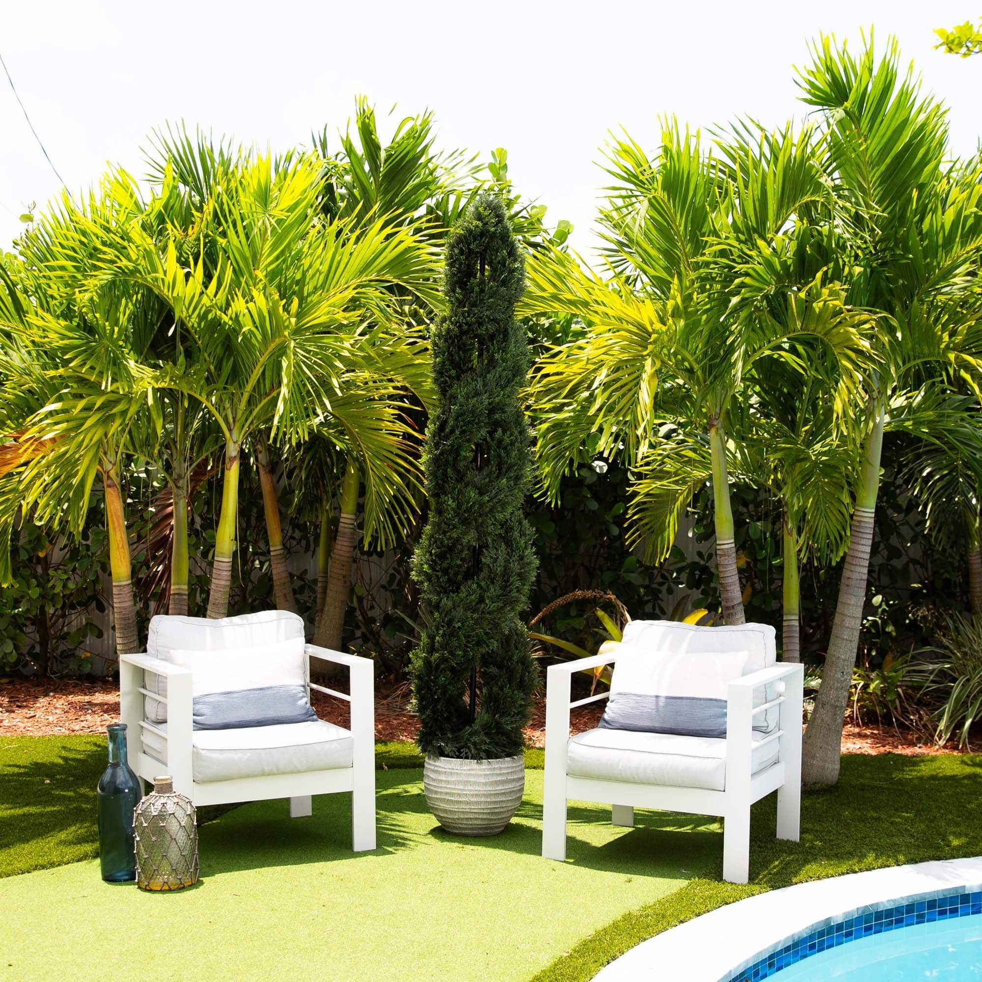 7ft. UV-Resistant Double Pond Cypress Spiral Topiary