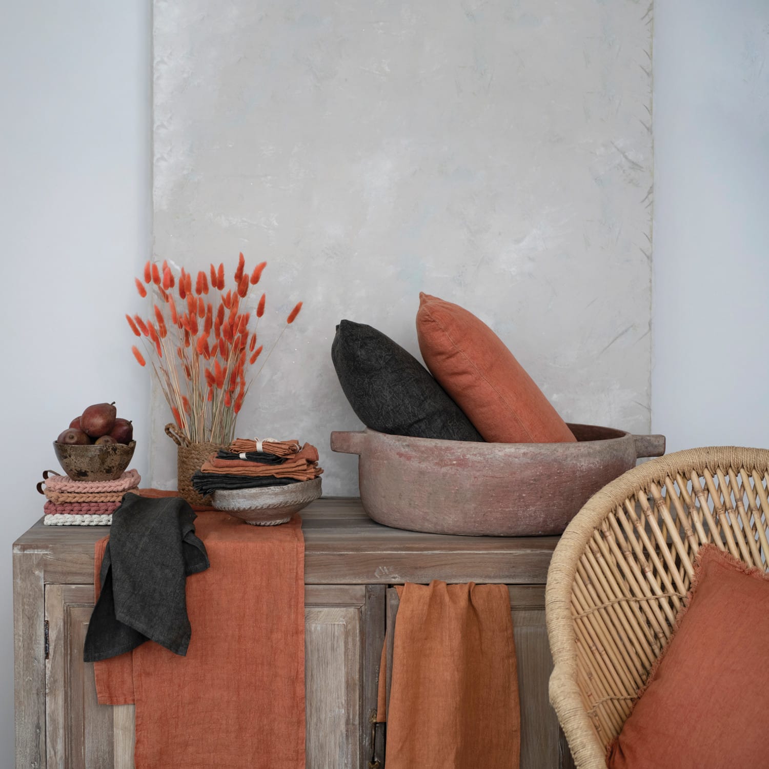Hello Honey® 108" Stonewashed Linen Table Runner