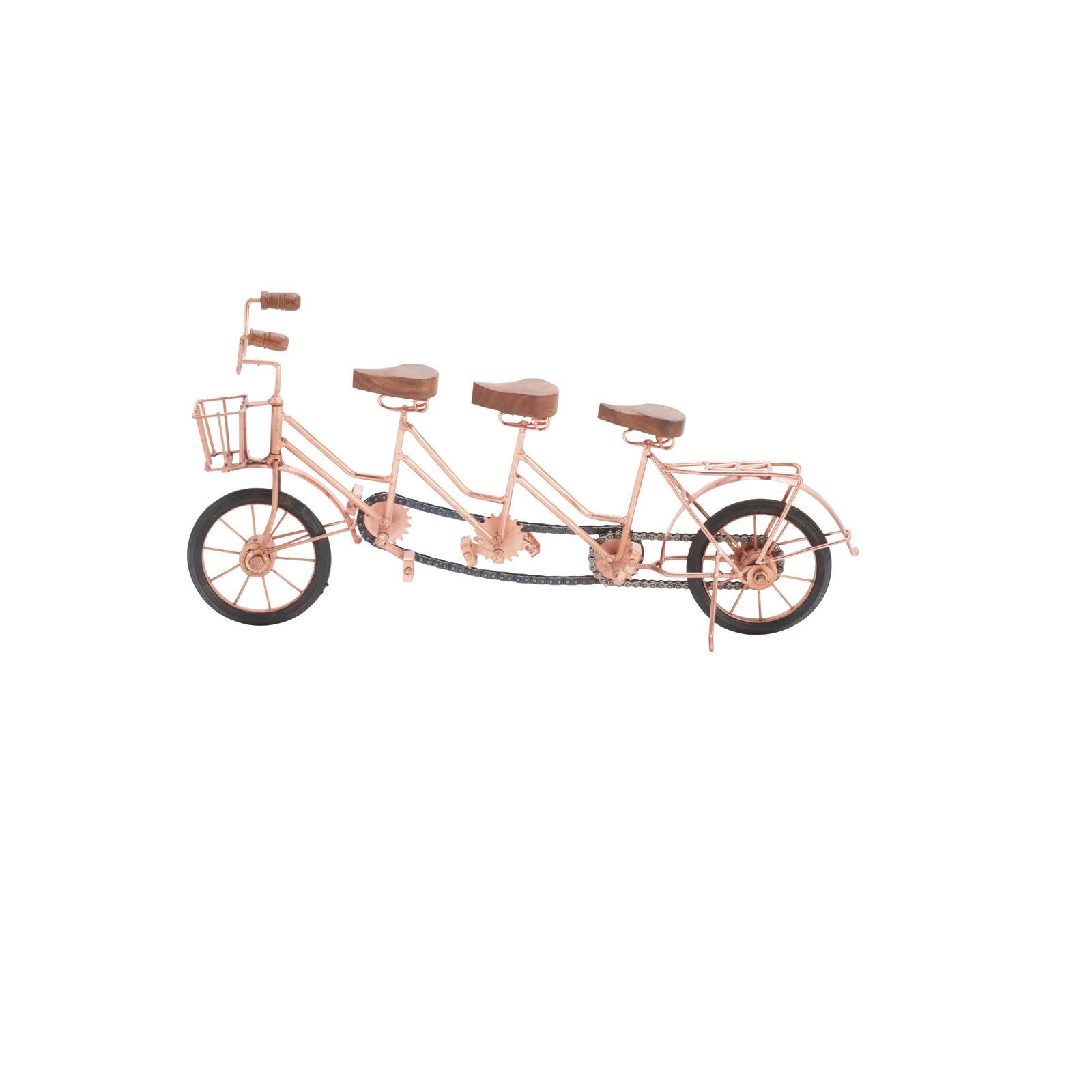 21" Pink Mango Wood Vintage Bicycle Sculpture