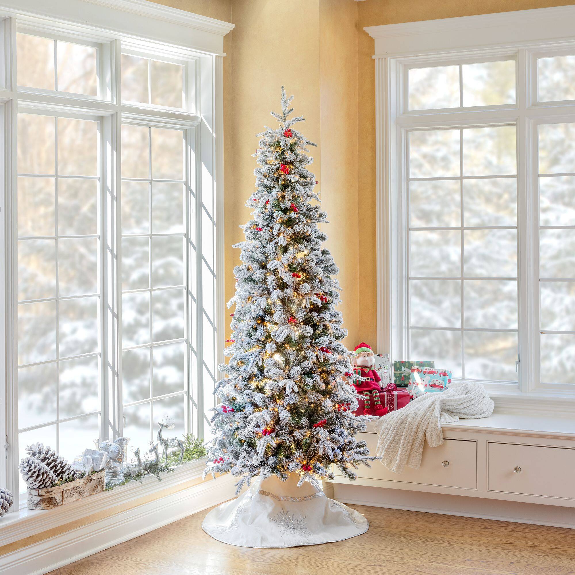 7ft. Pre-Lit Lexington Fir Artificial Christmas Tree, Warm White LED Lights