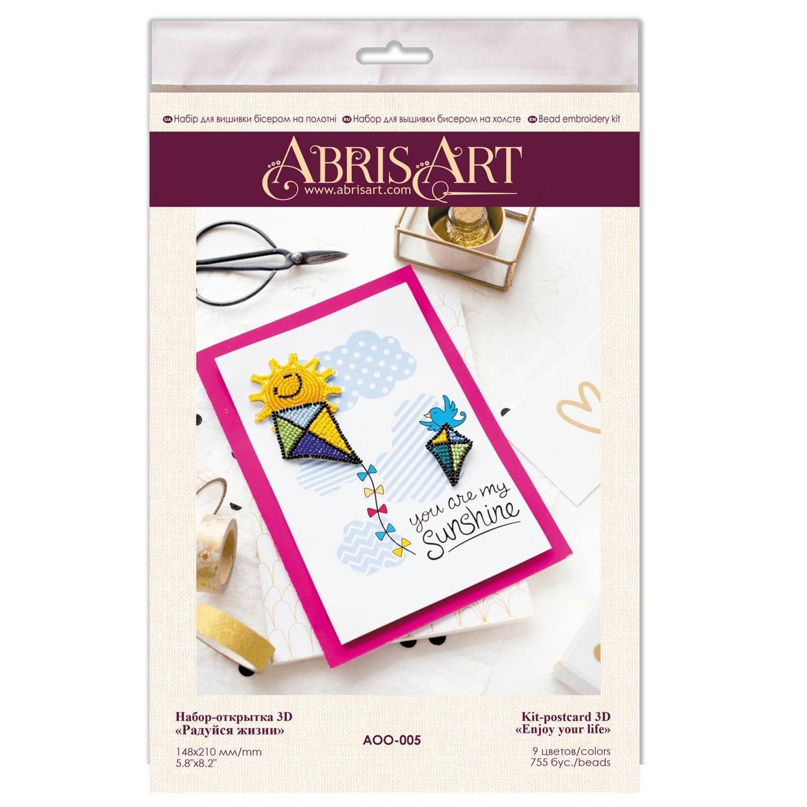 Abris Art Be Pleased of Your Life Postcard Cross Stitch Kit