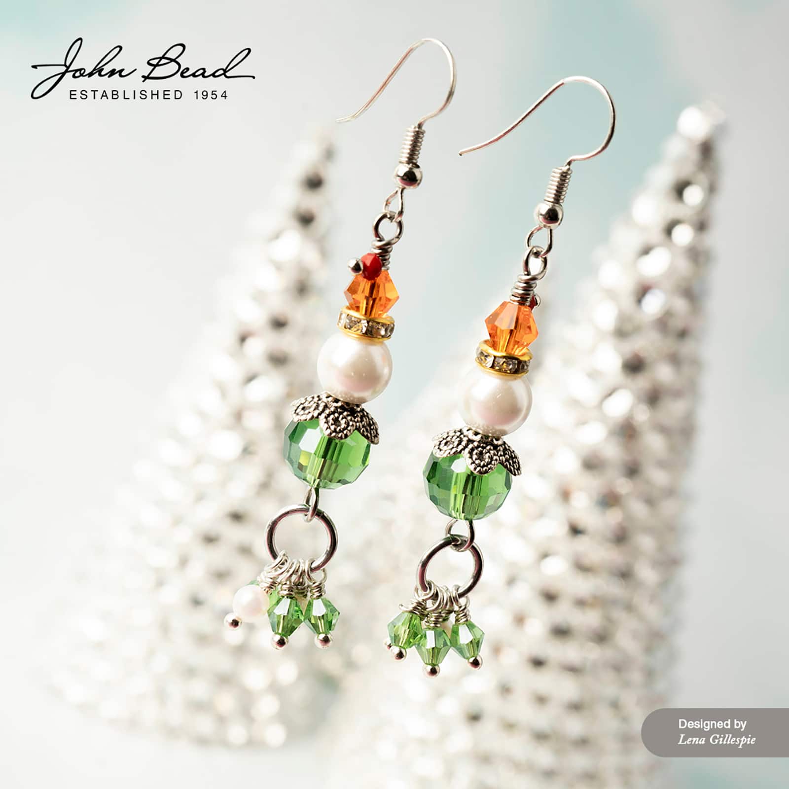 Crystal Lane DIY Holiday Christmas 7" Designer Crystal Glass & Pearl Bead Strand