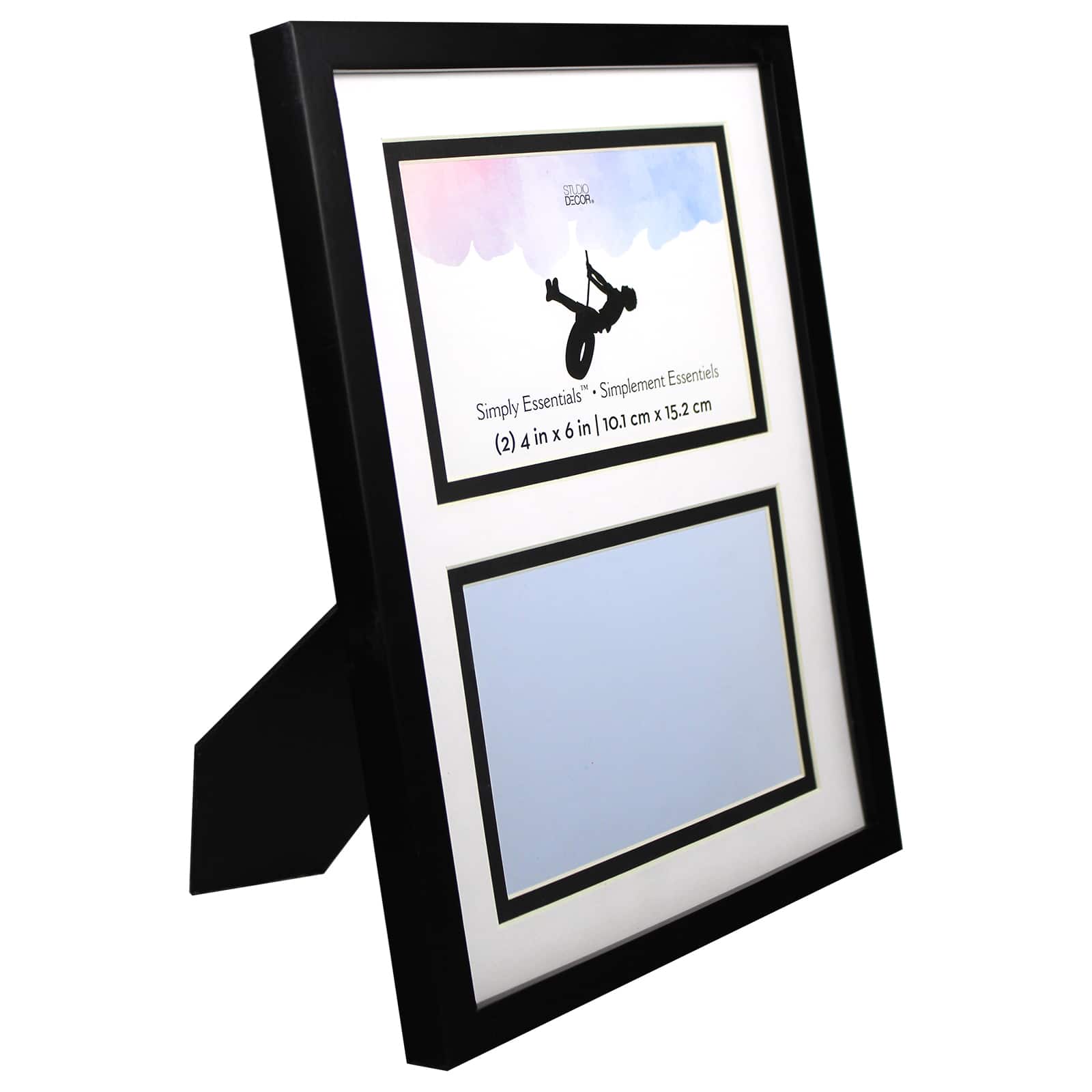 Simply Essentials™ 2 Opening 4" x 6" Black Collage Frame with Mat by Studio Décor®