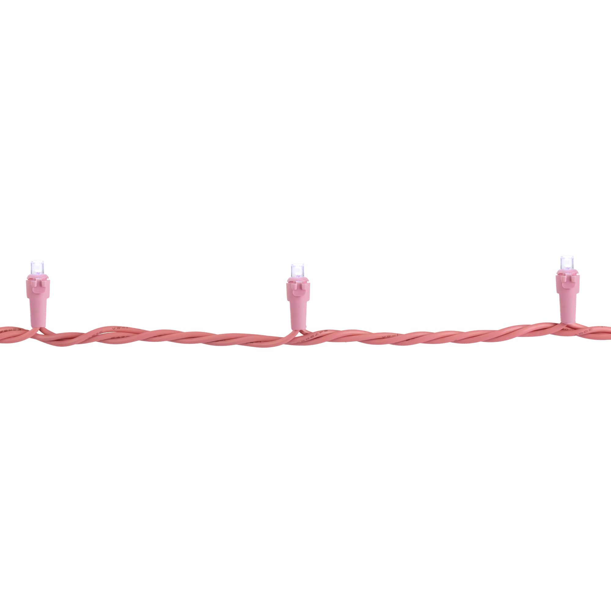 100ct Pure White LED Wide Angle Valentine's Day Lights 33ft Pink Wire