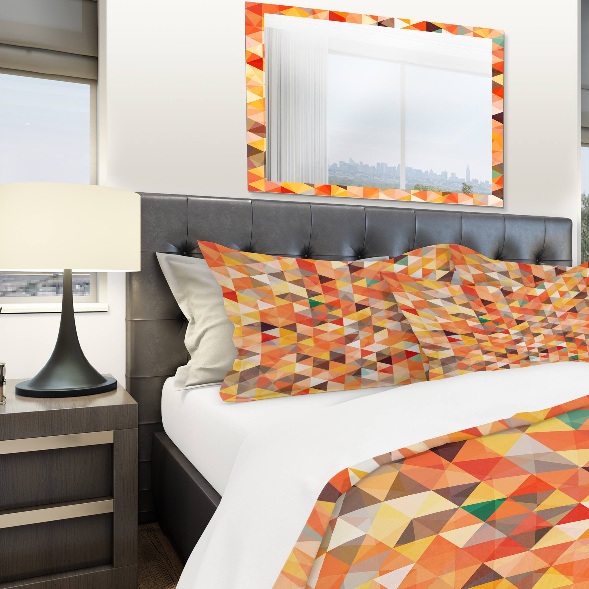 Designart 'Abstract Triangle' Modern Bedding Set - Duvet Cover & Shams