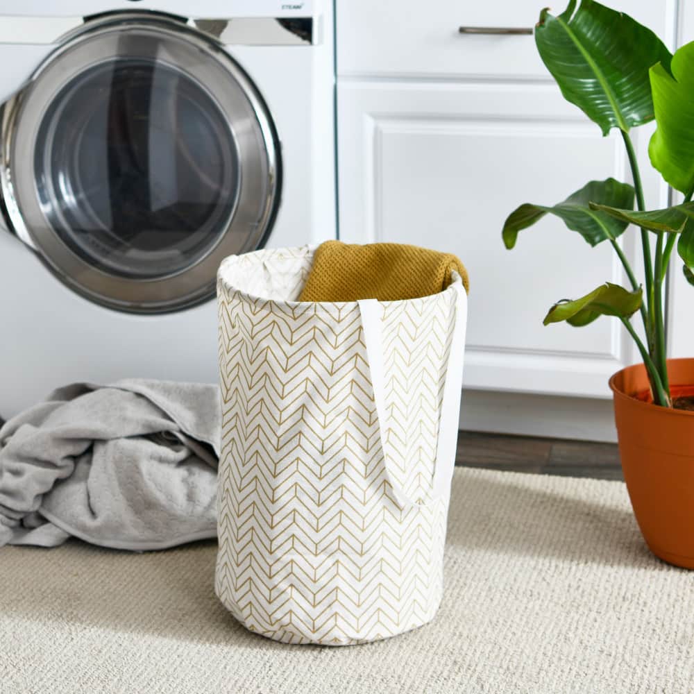 Household Essentials Krush Round Laundry Bag with Handles (Brown)
