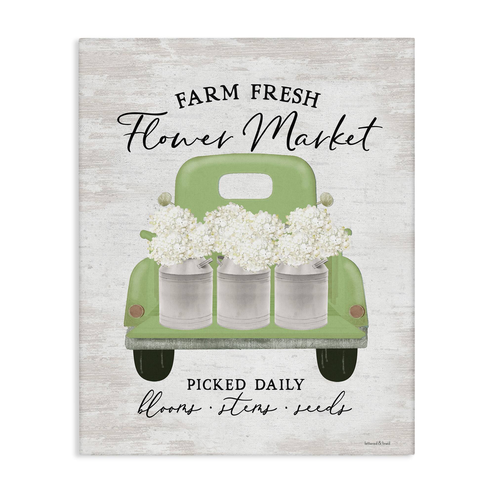 Stupell Industries Farm Fresh Flower Market White Hydrangeas Milk Tin Canvas Wall Art