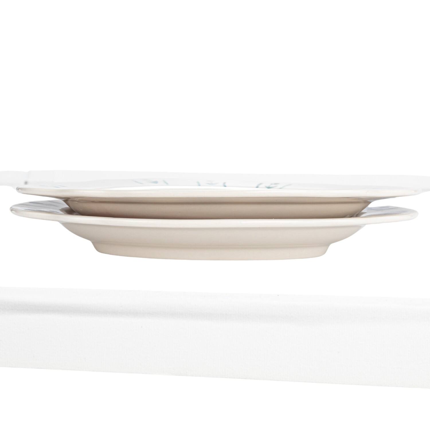 Hello Honey® 8" Flower Styles Stoneware Platter Set