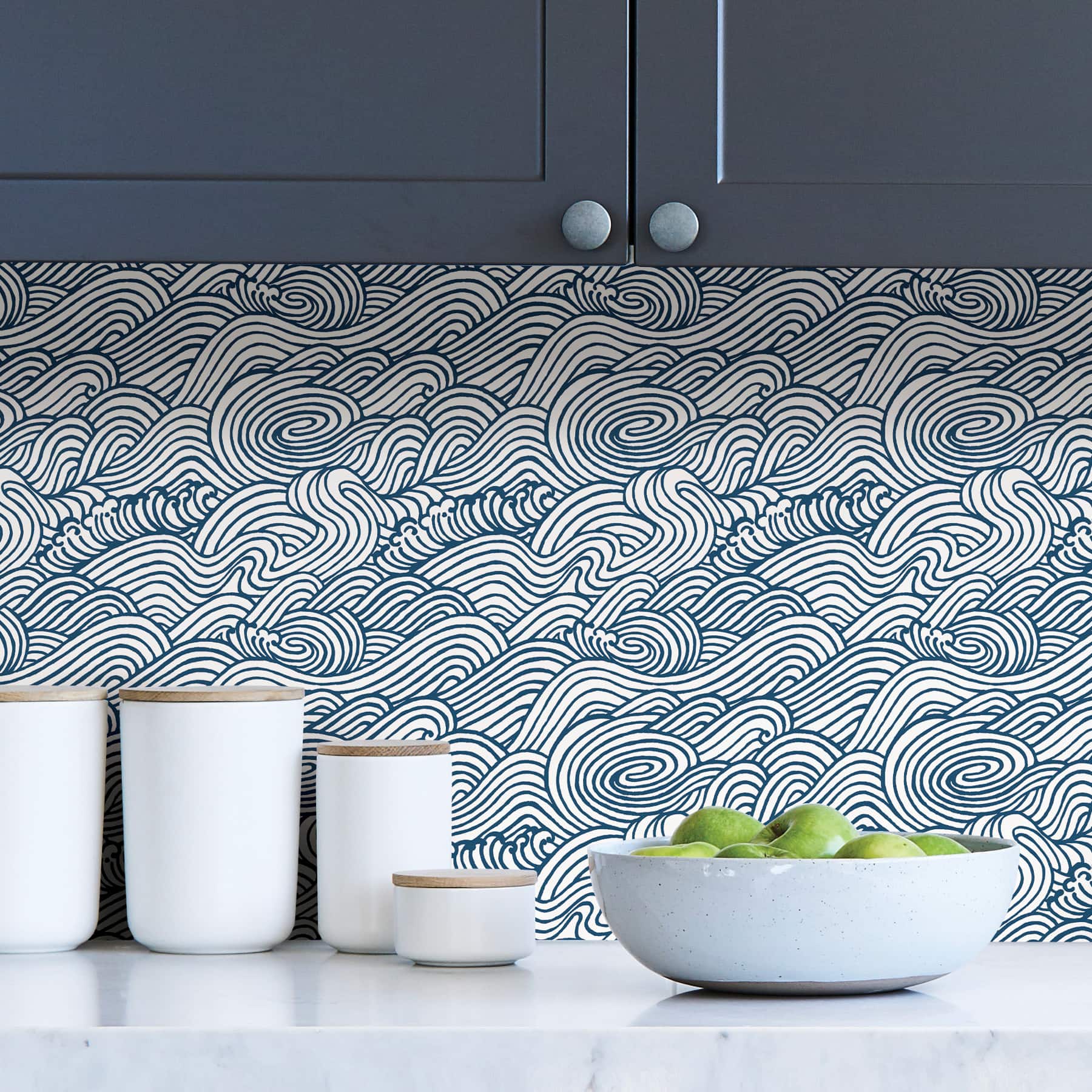 NuWallpaper Navy Saybrook Peel & Stick Wallpaper