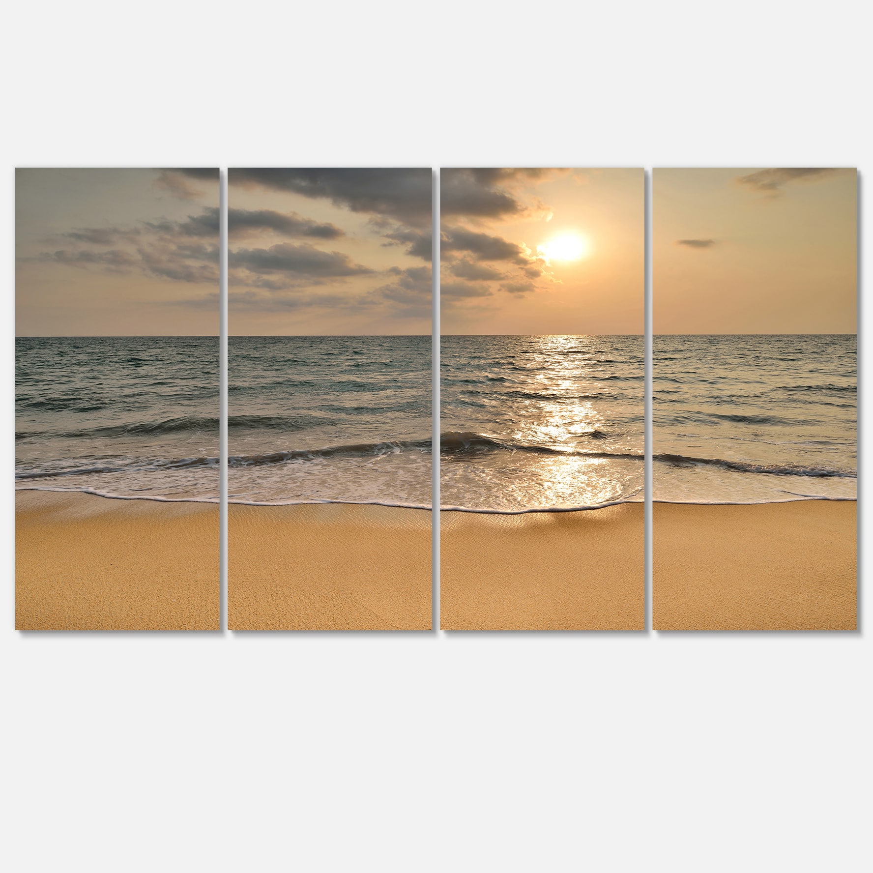 Designart - Dark Tropical Sand Beach at Sunset