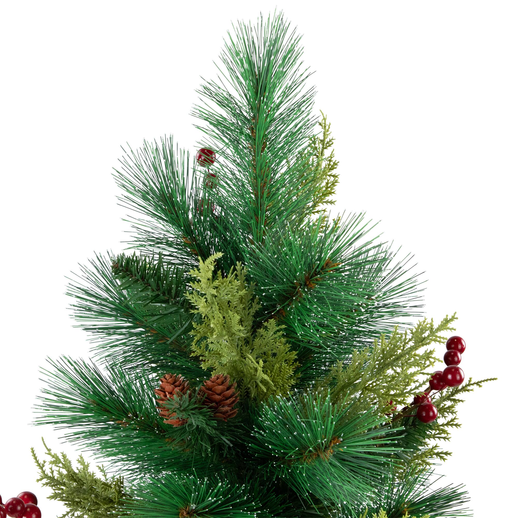 25" Unlit Spruce Pine Needle Artificial Christmas Tree in Burlap Base