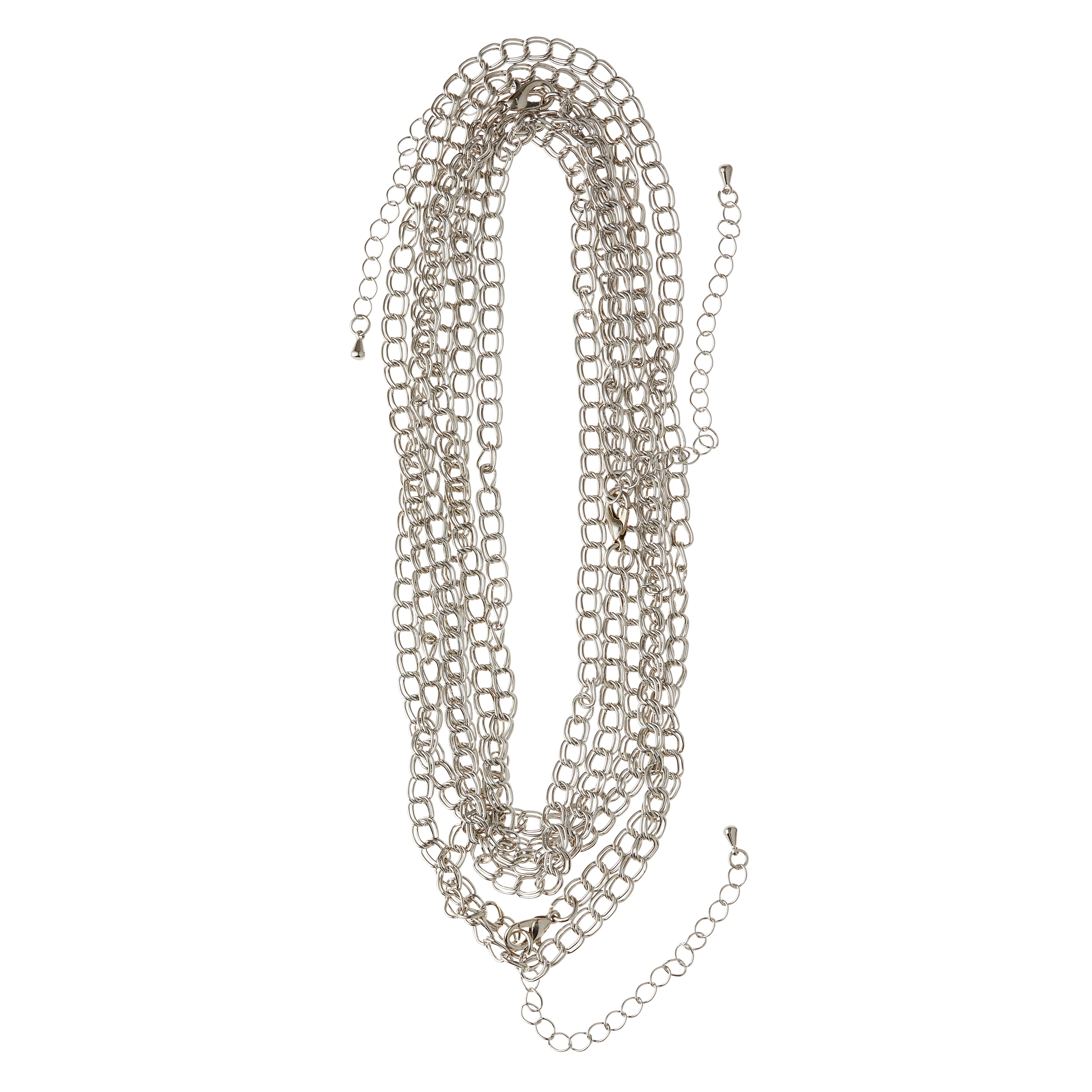 12 Packs: 3 ct. (36 total) Rhodium Double Link Chain Necklaces By Bead Landing™