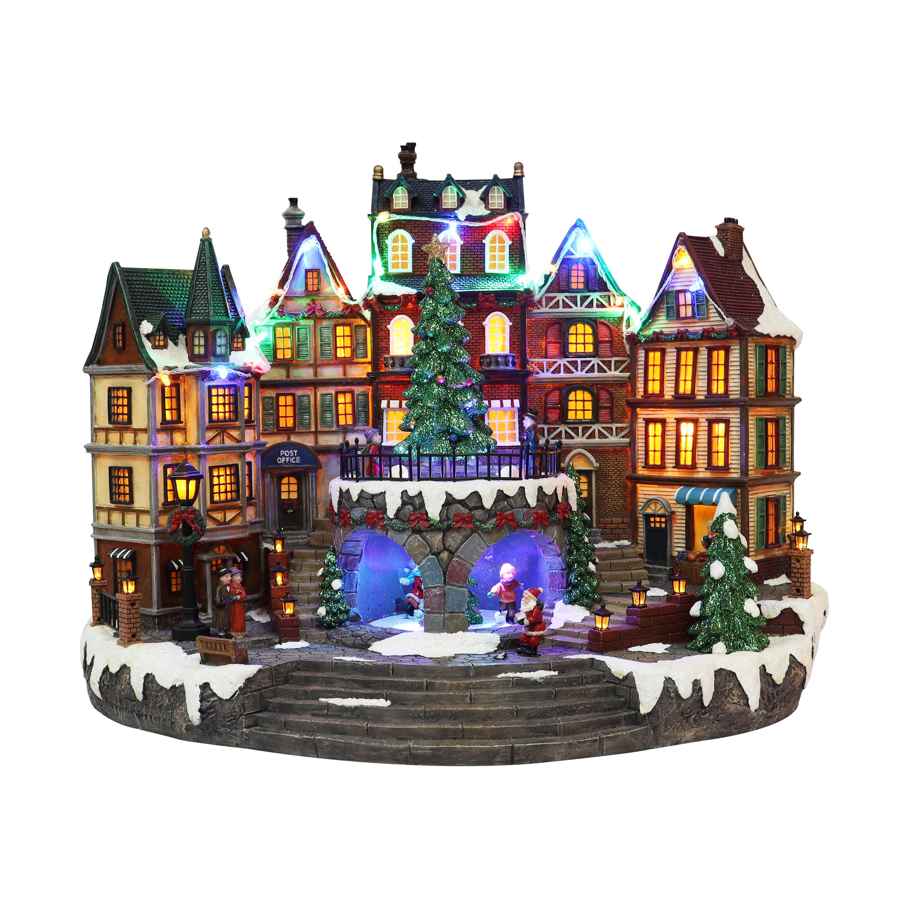 Moments in Time 12.6” Animated City Hall Town Center Décor