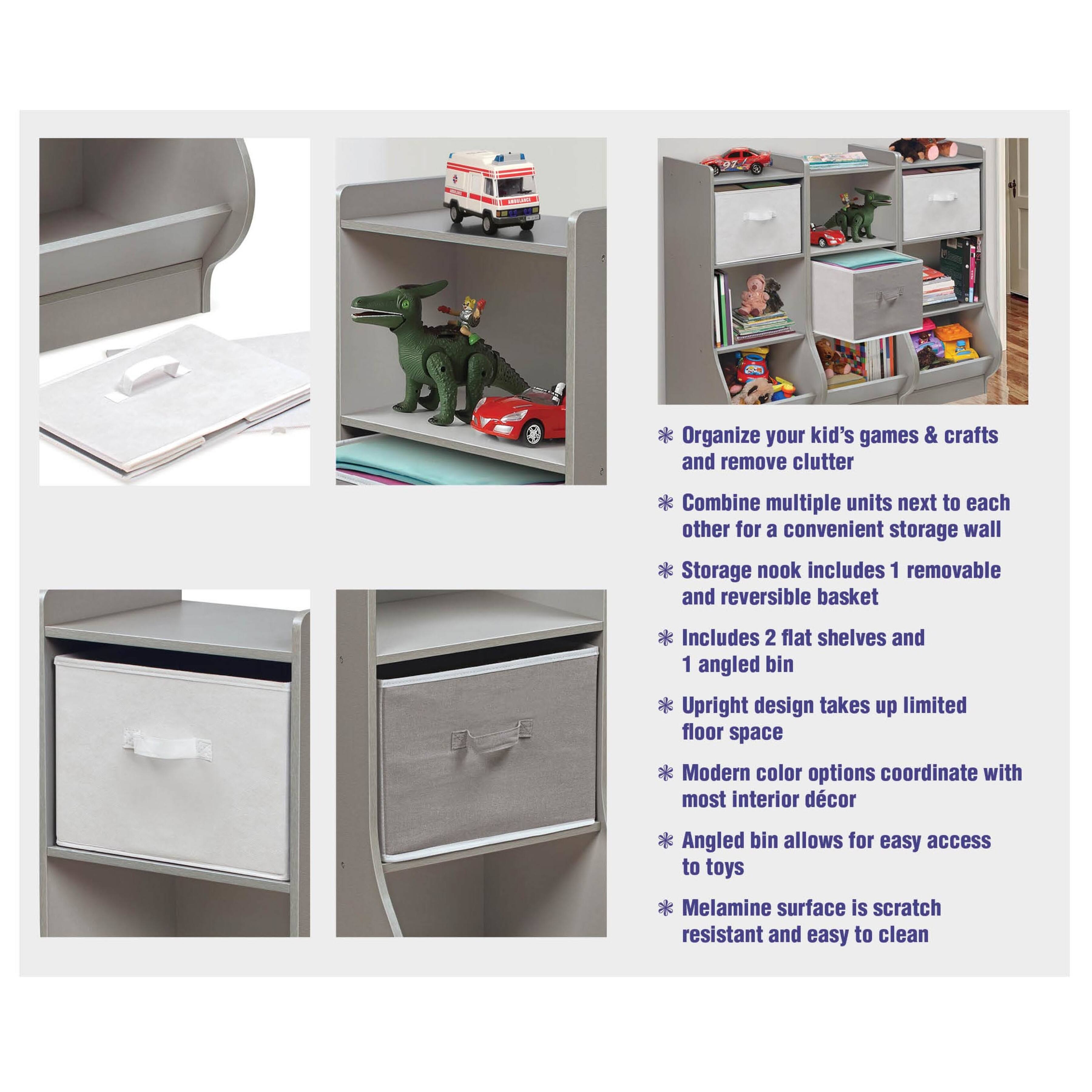 Badger Basket Woodgrain Gray Upright Storage Nook With Reversible Basket