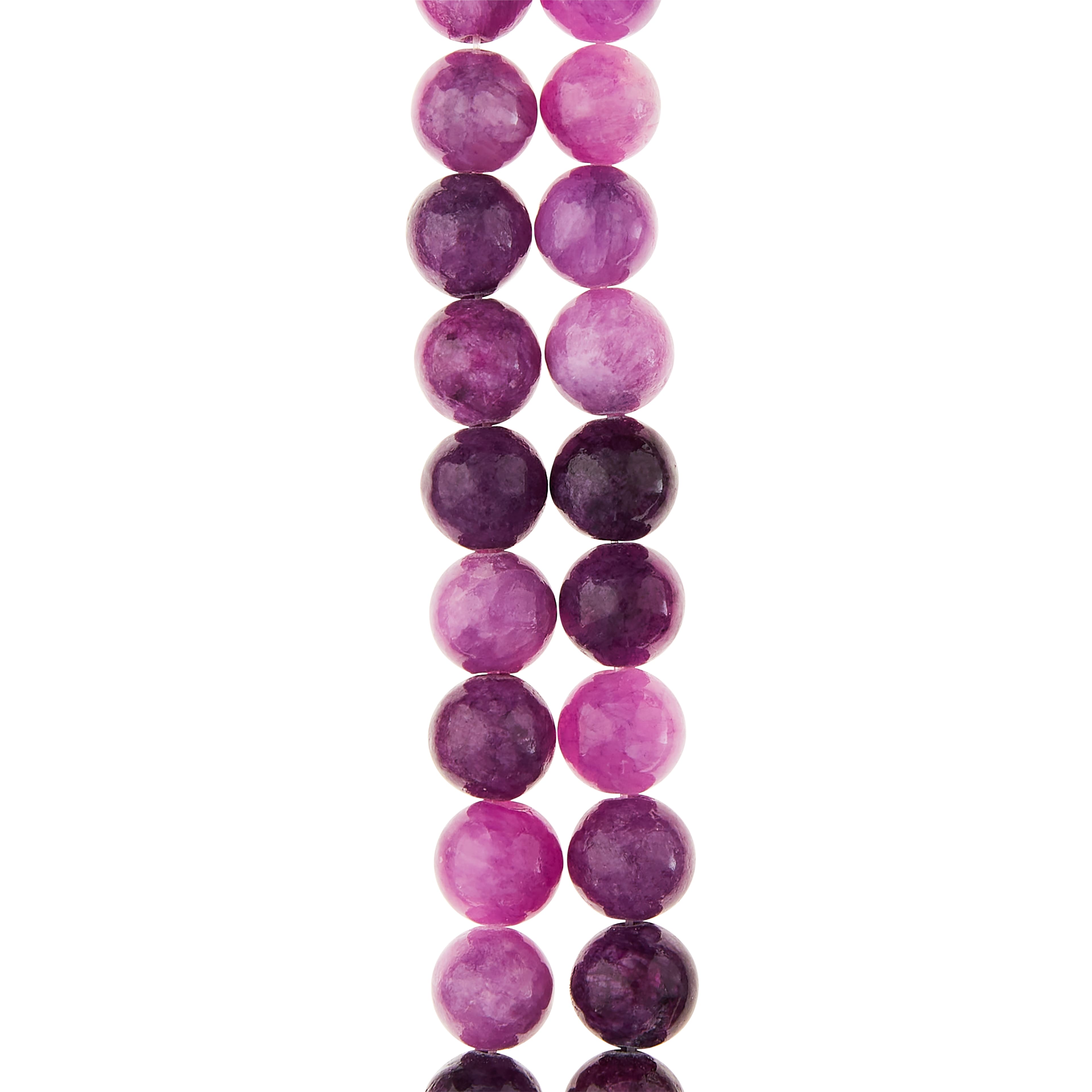 12 Pack:  Purple Dyed Quartzite Round Beads, 8mm by Bead Landing™
