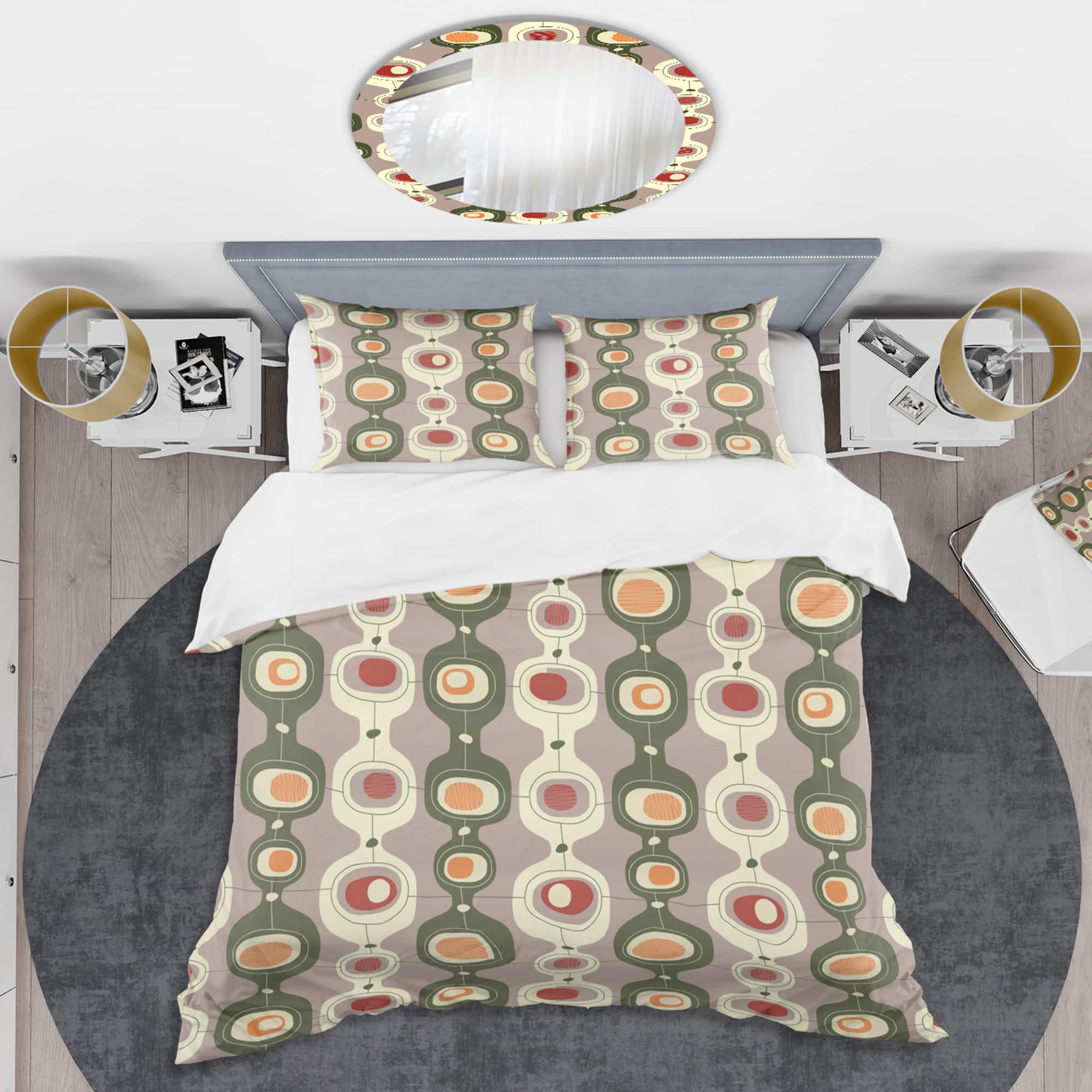 Designart 'Retro Abstract Design X' Mid-Century Duvet Cover Set
