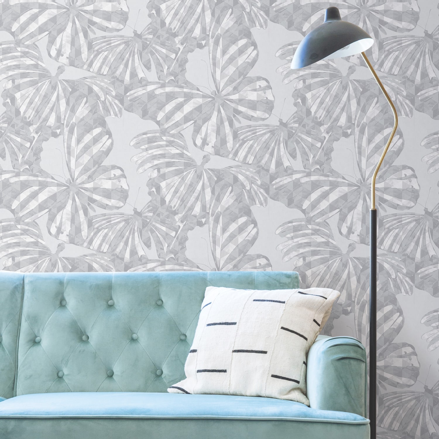 RoomMates Mr. Kate Gray Butterfly Peel & Stick Wallpaper