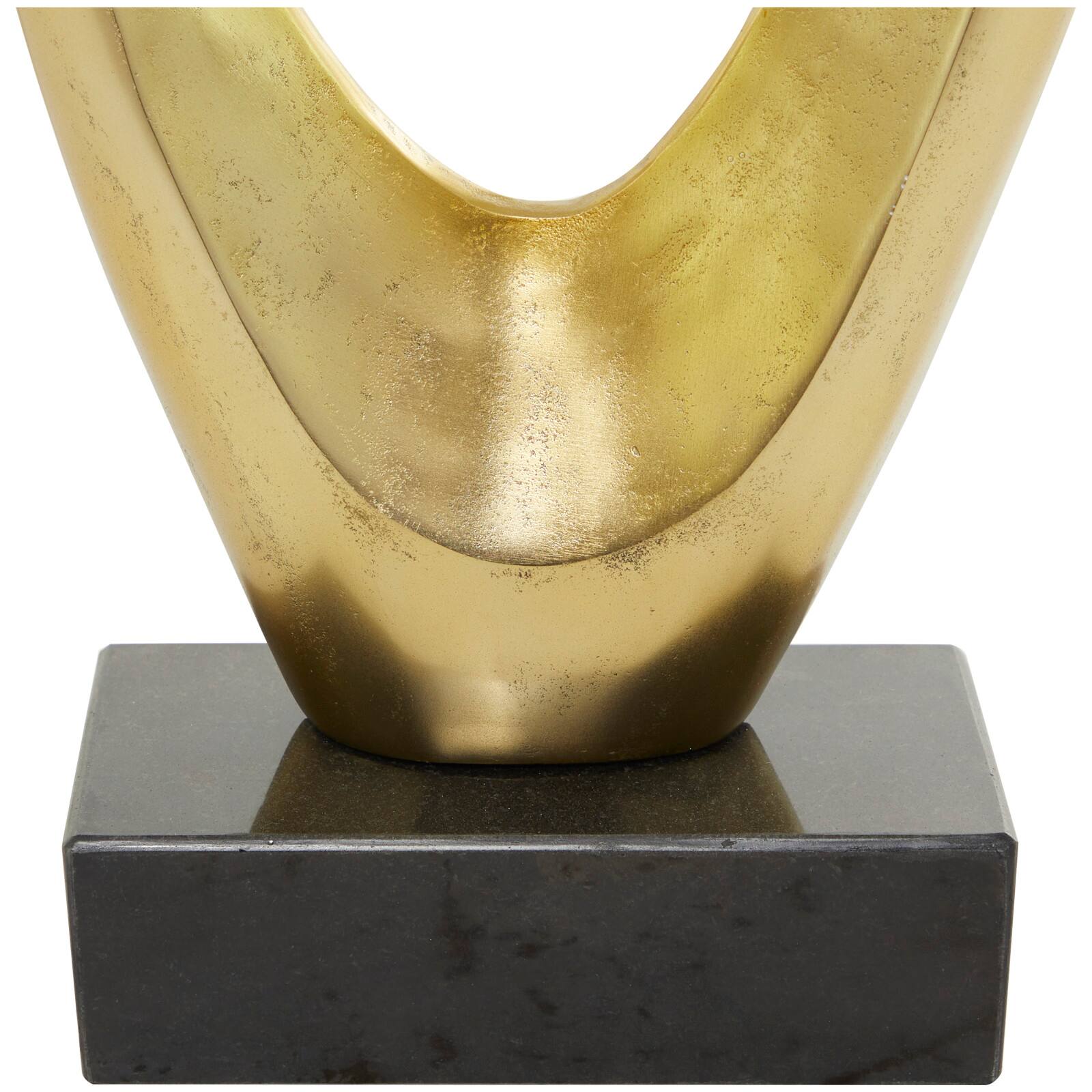 52" Aluminum Swirl Abstract Sculpture with Black Base