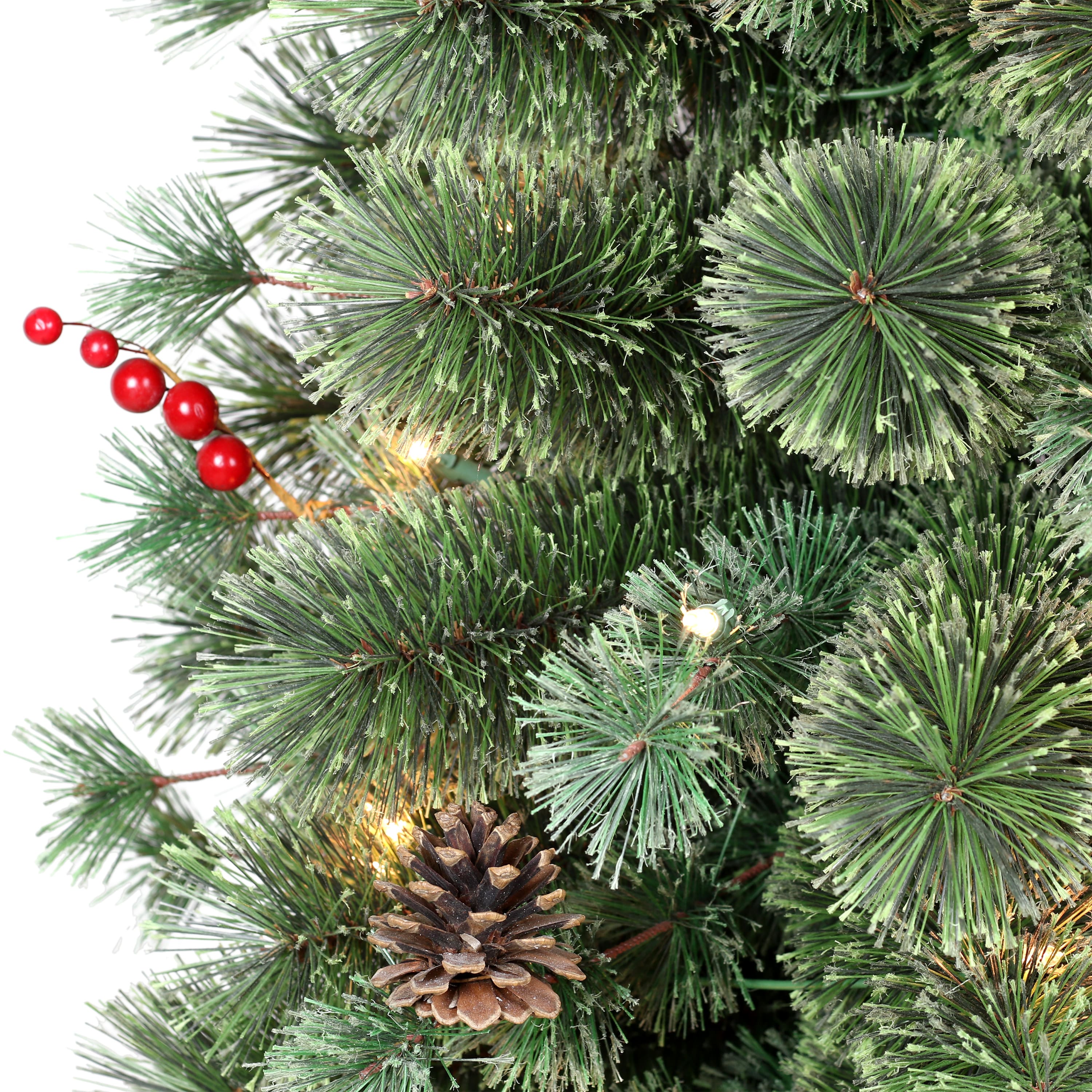 6 Pack: 4.5ft. Pre-Lit Natural Pine Artificial Christmas Tree in Decorative Planter, Clear Lights