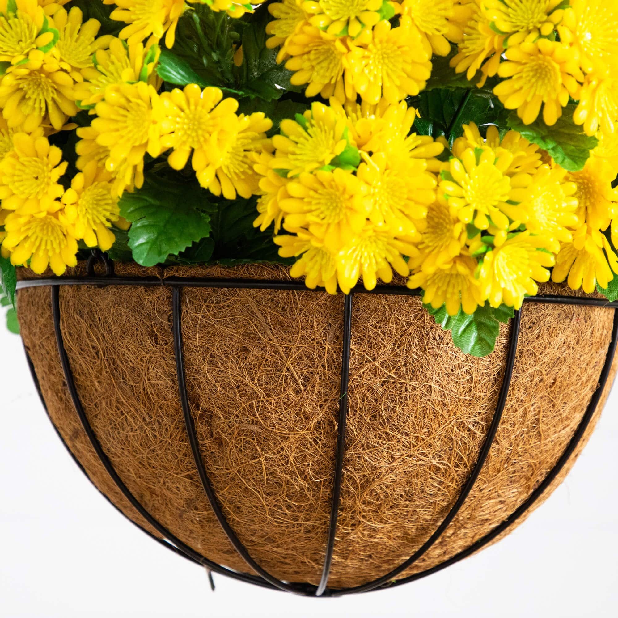 24in. UV Resistant Artificial Chrysanthemum Hanging Basket (Indoor/Outdoor)