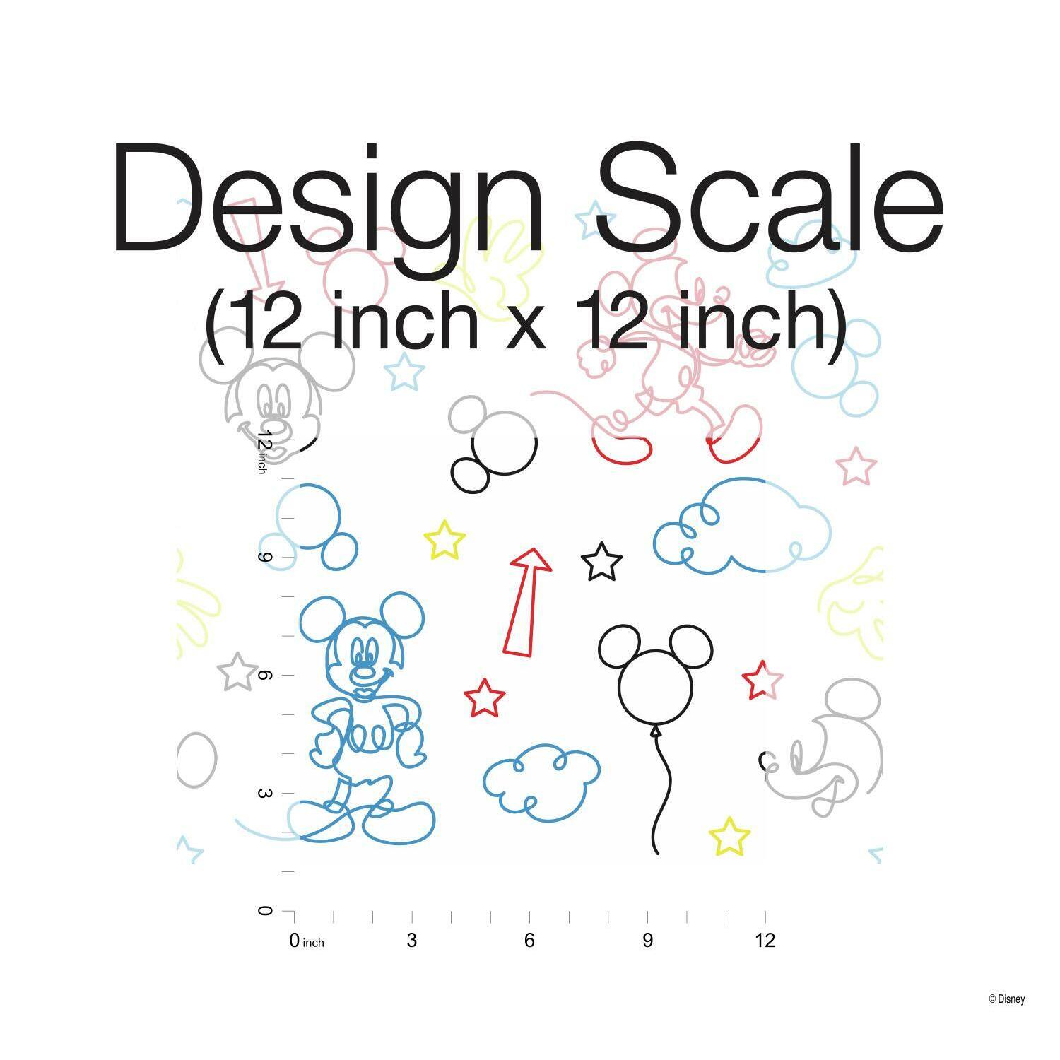 RoomMates Disney Mickey Mouse Line Art Peel & Stick Wallpaper