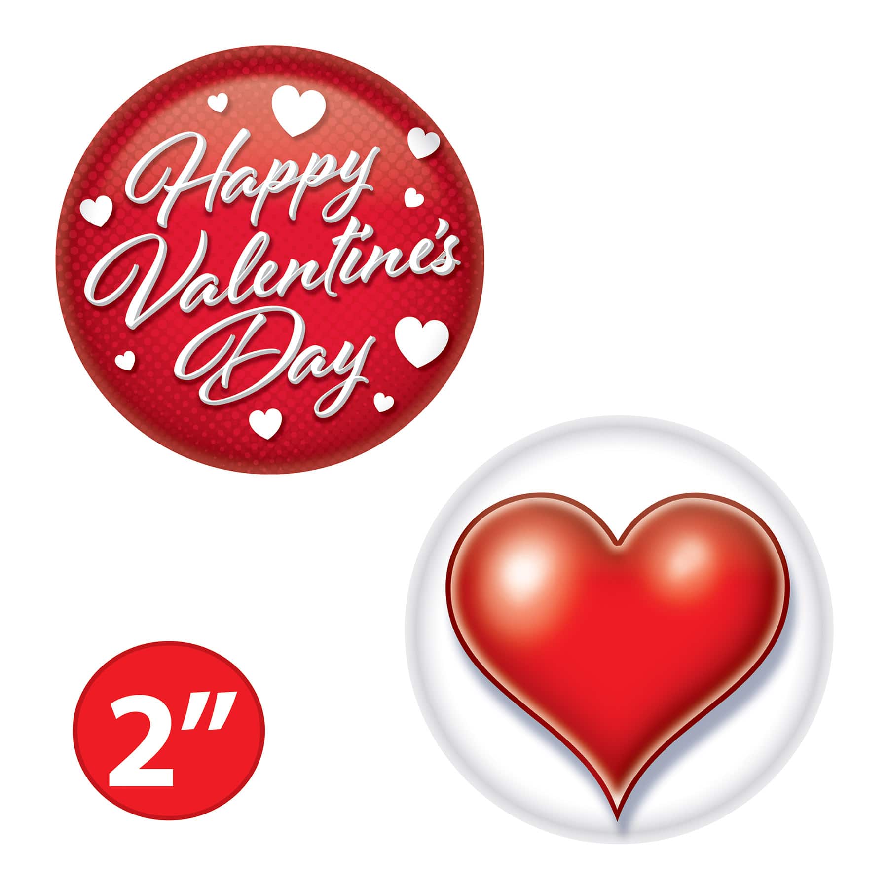Beistle 2" Red Valentine's Day Buttons, 6ct.