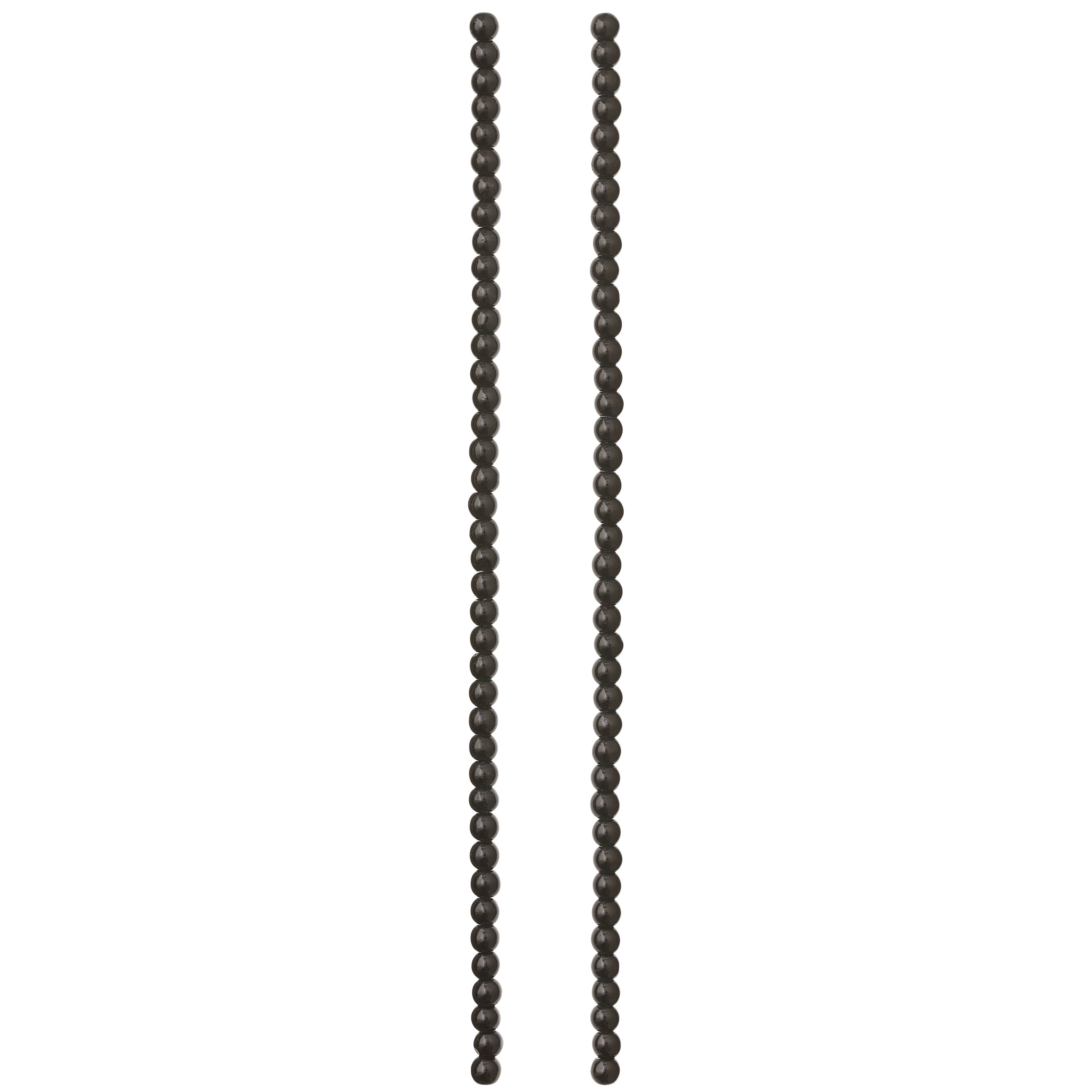 Round Black Jasper Beads, 4mm by Bead Landing™