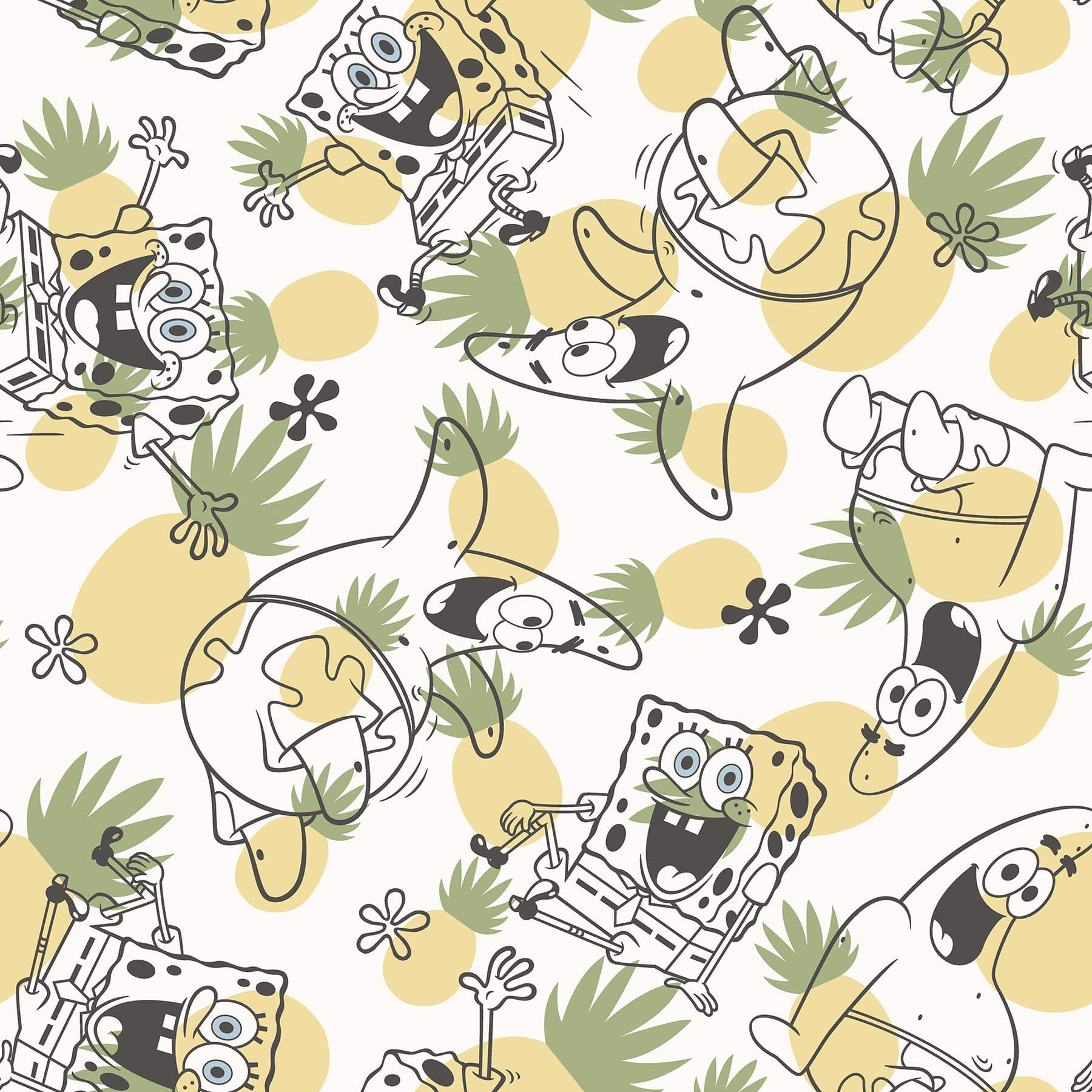 RoomMates SpongeBob SquarePants Pineapple Peel & Stick Wallpaper