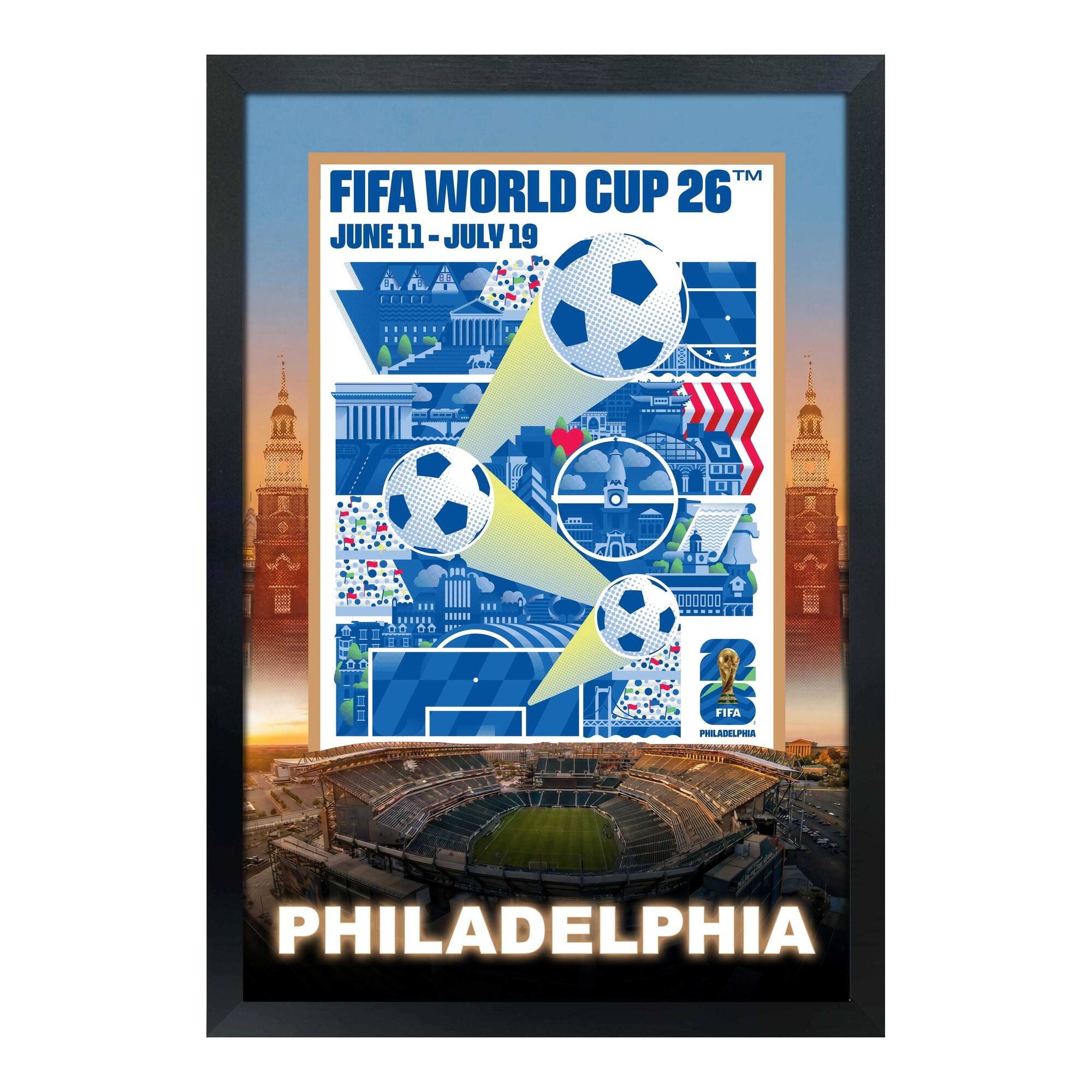 19.5" x 28" FIFA World Cup 2026 Philadelphia Host City Framed Wall Decor by Frameworth