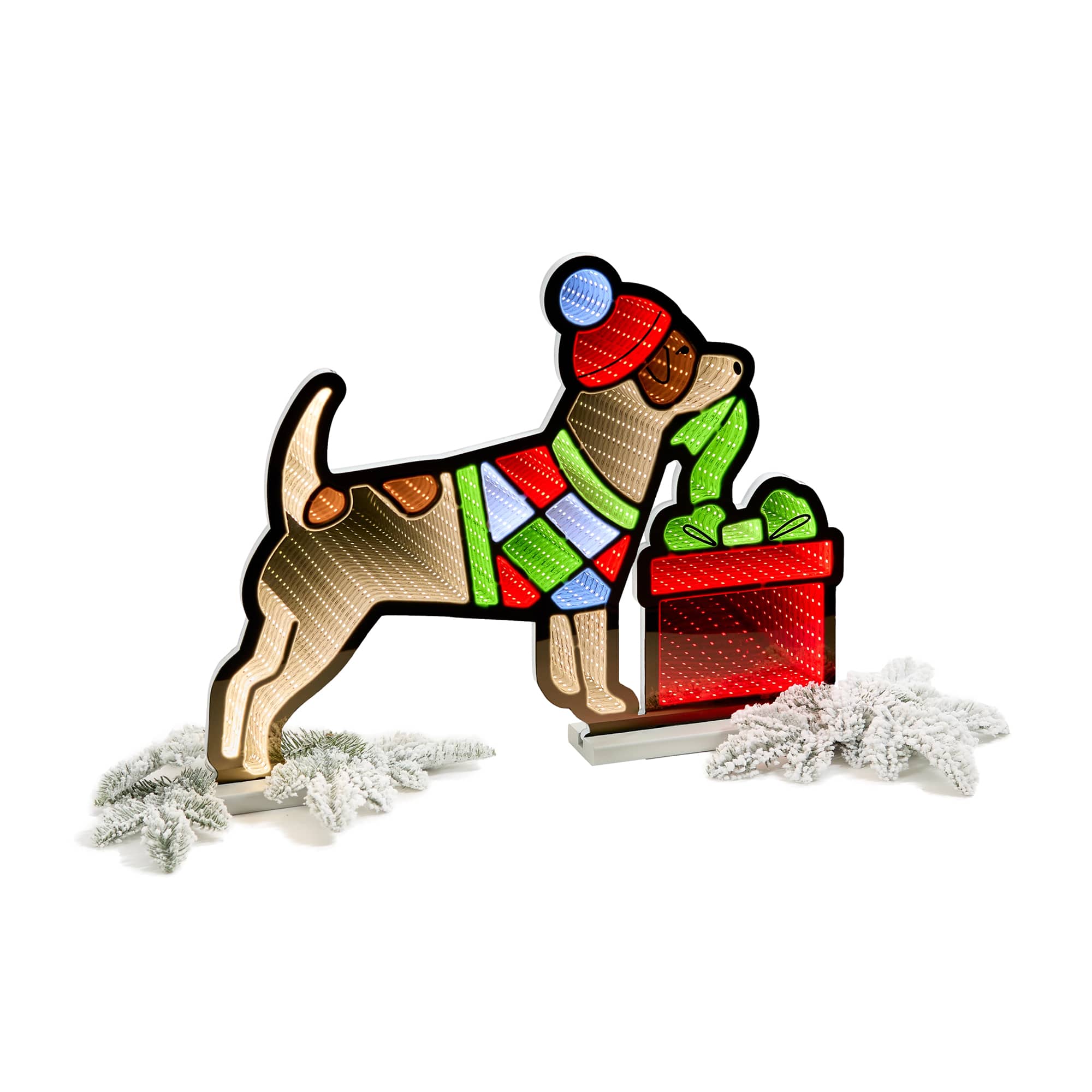 Melrose 24" Dog with Christmas Present EkkoLight