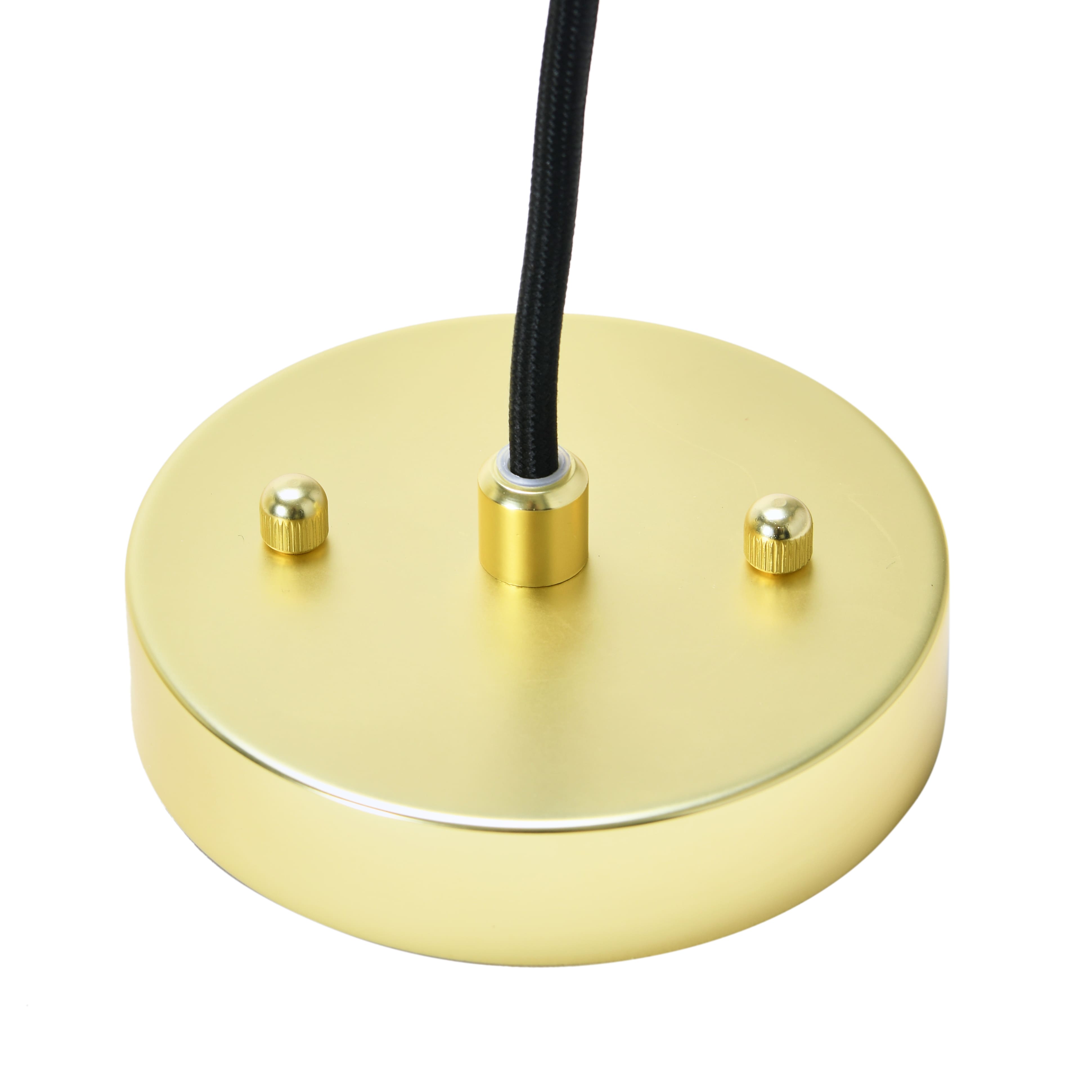 Hello Honey® Clear & Gold Embossed Glass Shade Pendant Lamp with Brass Accents