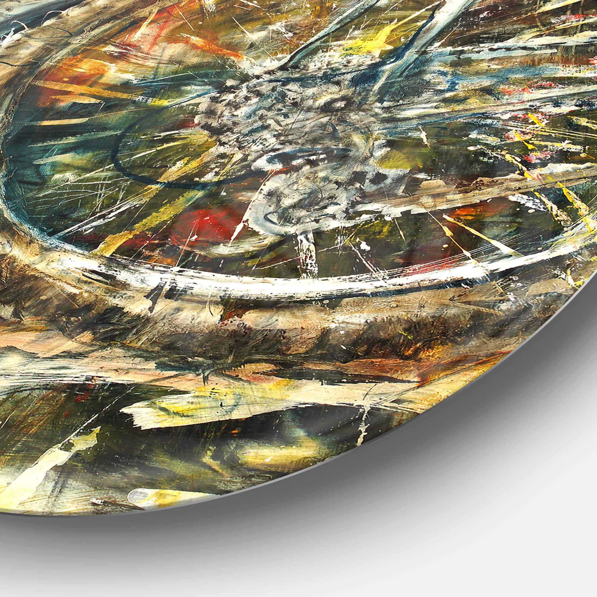 Designart - Mountain Bike Oil Painting' Disc Abstract Metal Artwork