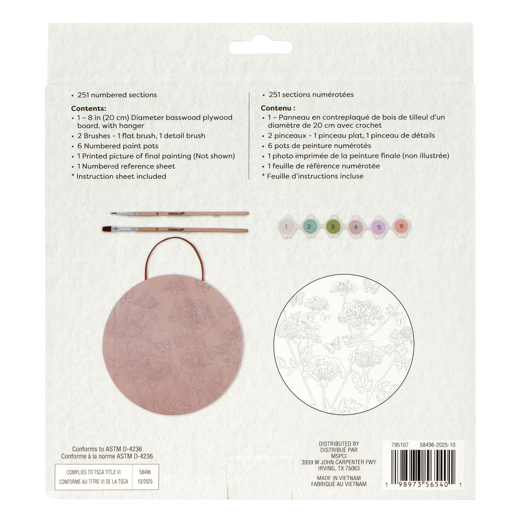 Wildflower Paint-by-Number Plywood Surface Kit by Artist's Loft®