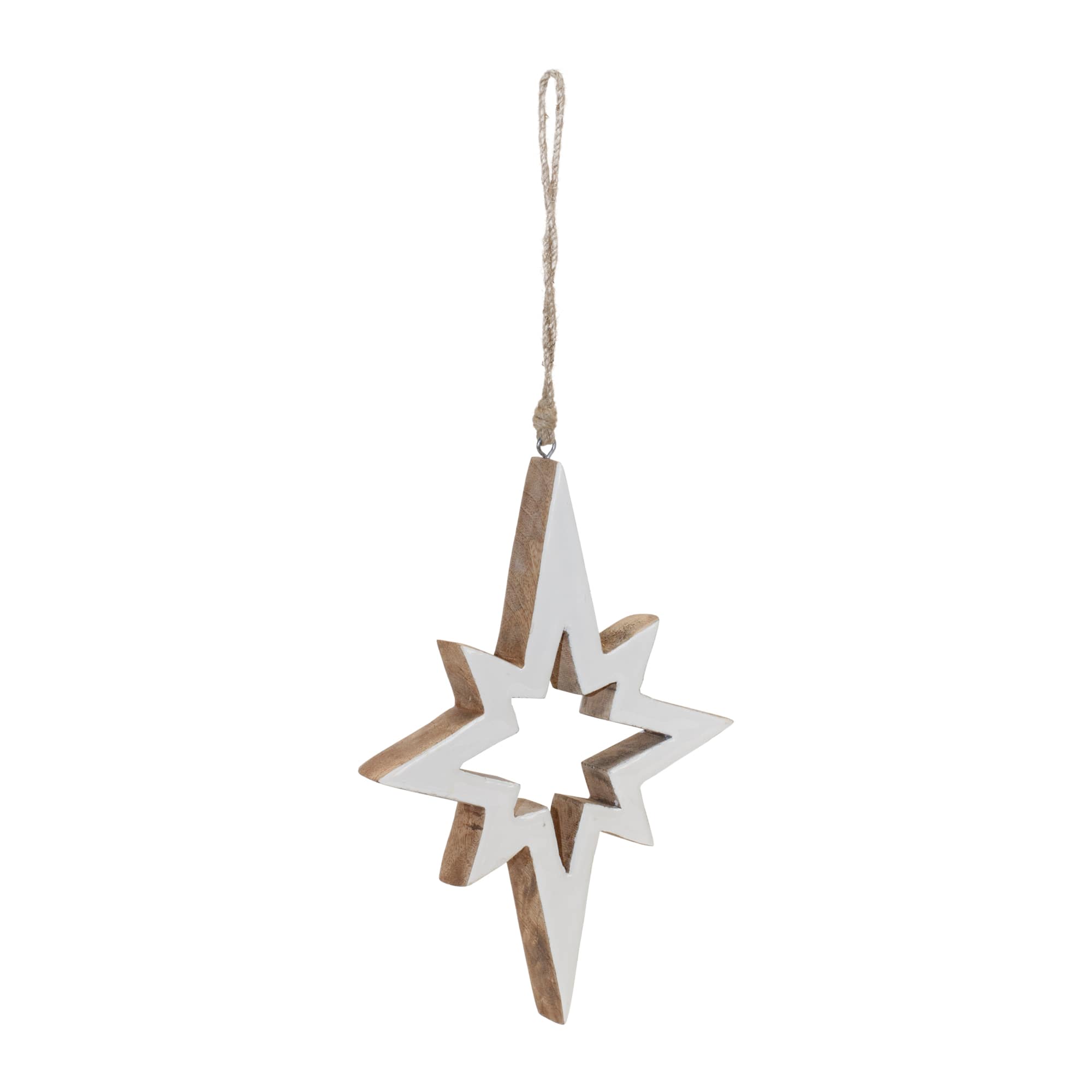 10" Wood Star Cut-Out Ornaments, 4ct.
