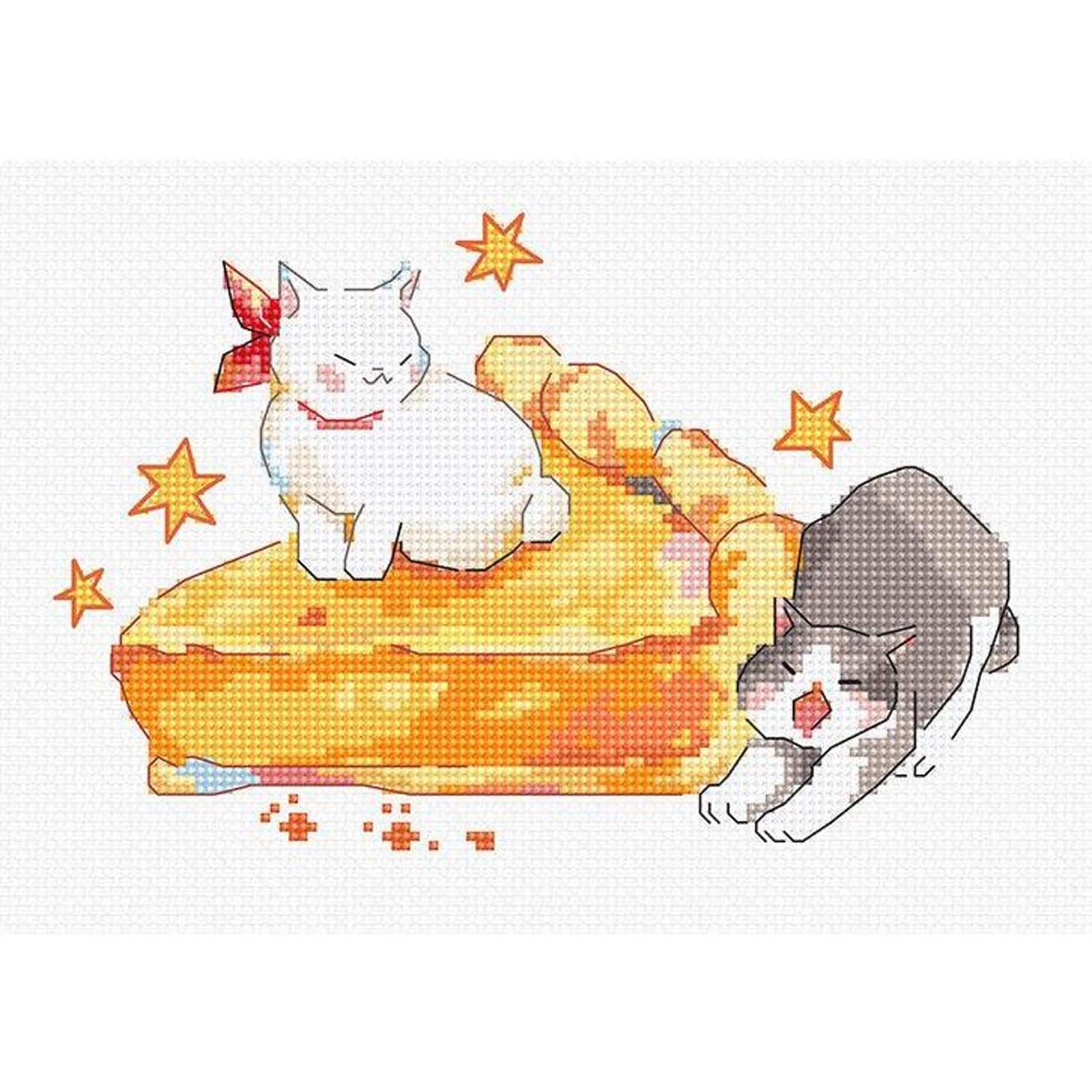 LetiStitch Eating Sleeping Stretching Counted Cross Stitch Kit