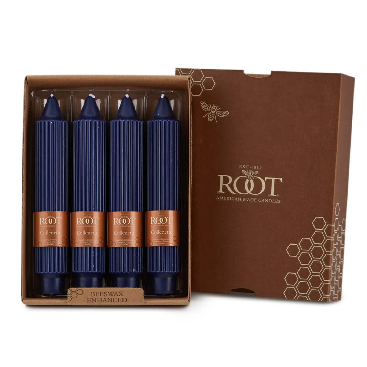 Root Candles 7" Unscented Grecian Collenette Taper Candles