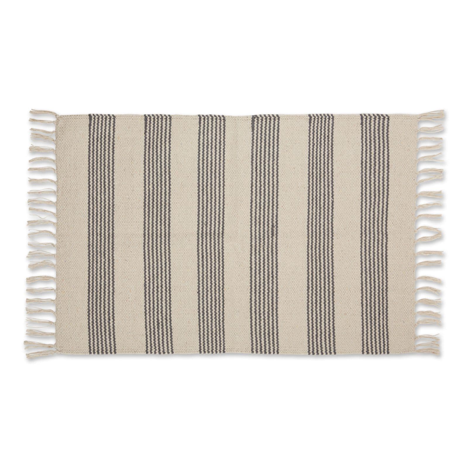 DII® Gray Ticking Stripe Hand-Loomed Rug, 2ft. x 3ft.