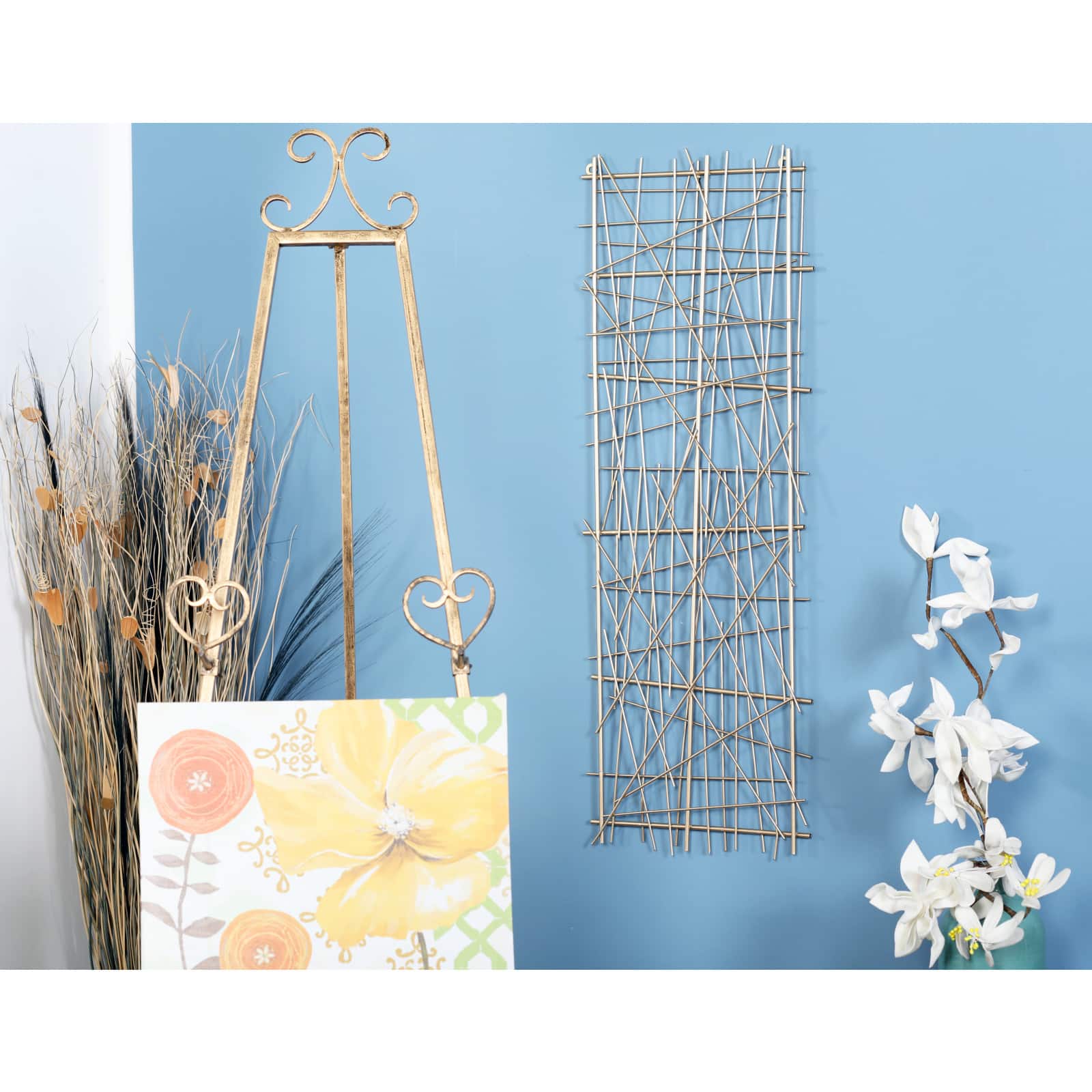 CosmoLiving by Cosmopolitan Gold & Silver Metal Modern Abstract Wall Decor Set