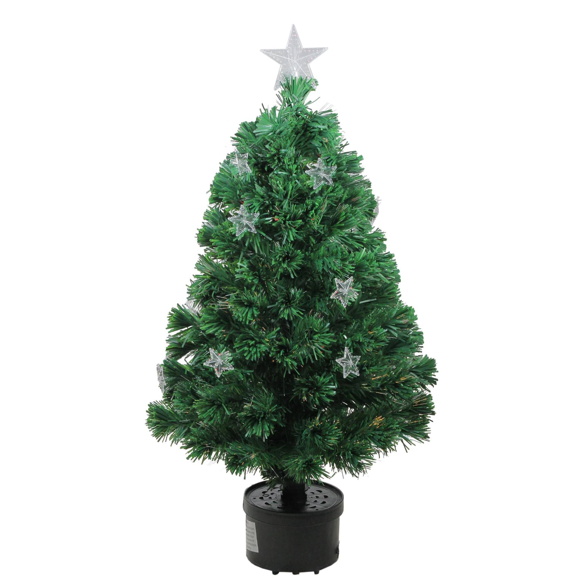 4Ft Pre-Lit Potted Fiber Optic Artificial Christmas Tree with Stars, Multicolor Lights By Northlight in Green | 4 ft | Michaels®