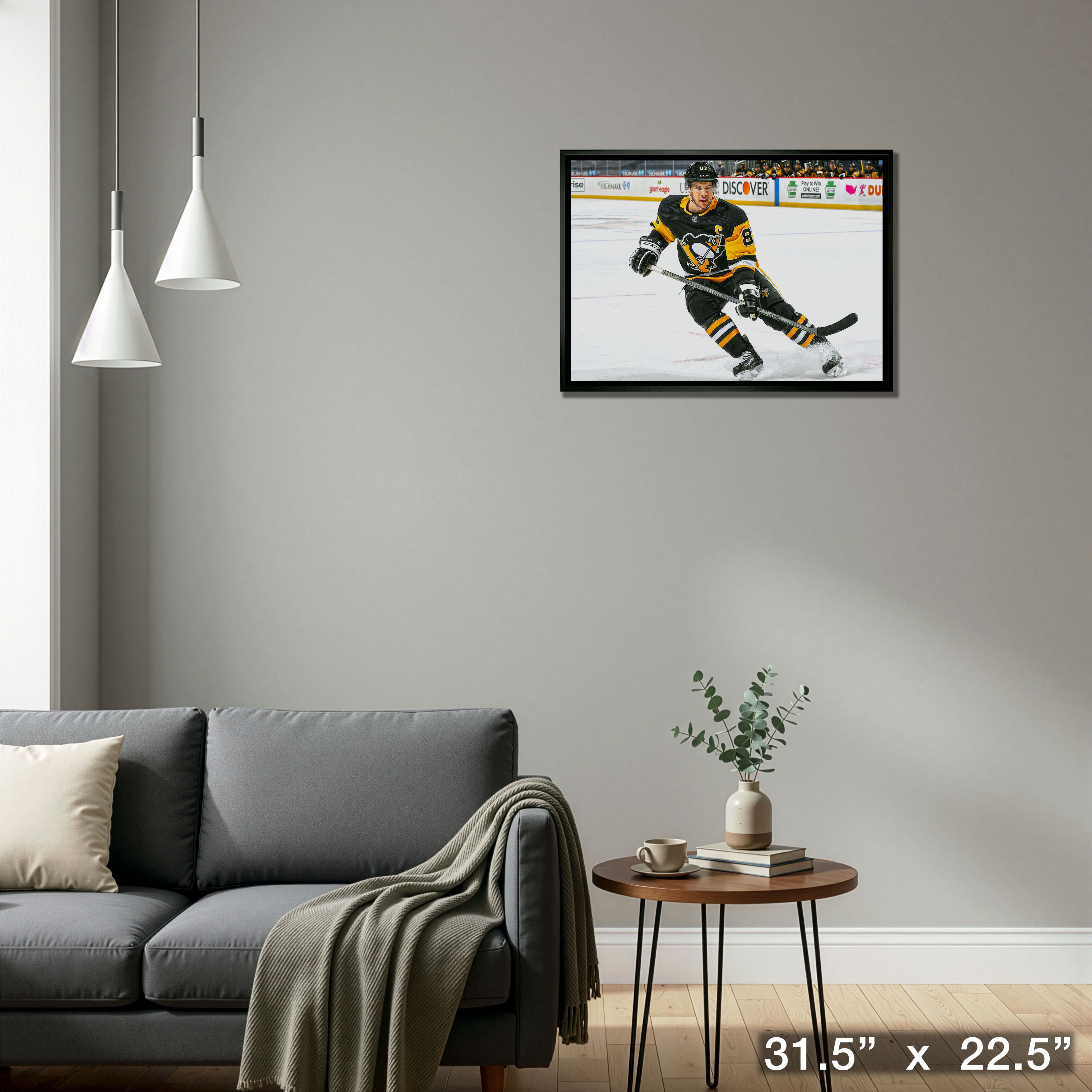 Sidney Crosby Pittsburgh Penguins Framed 20" x 29" Action Canvas 31.5" x 22.5"