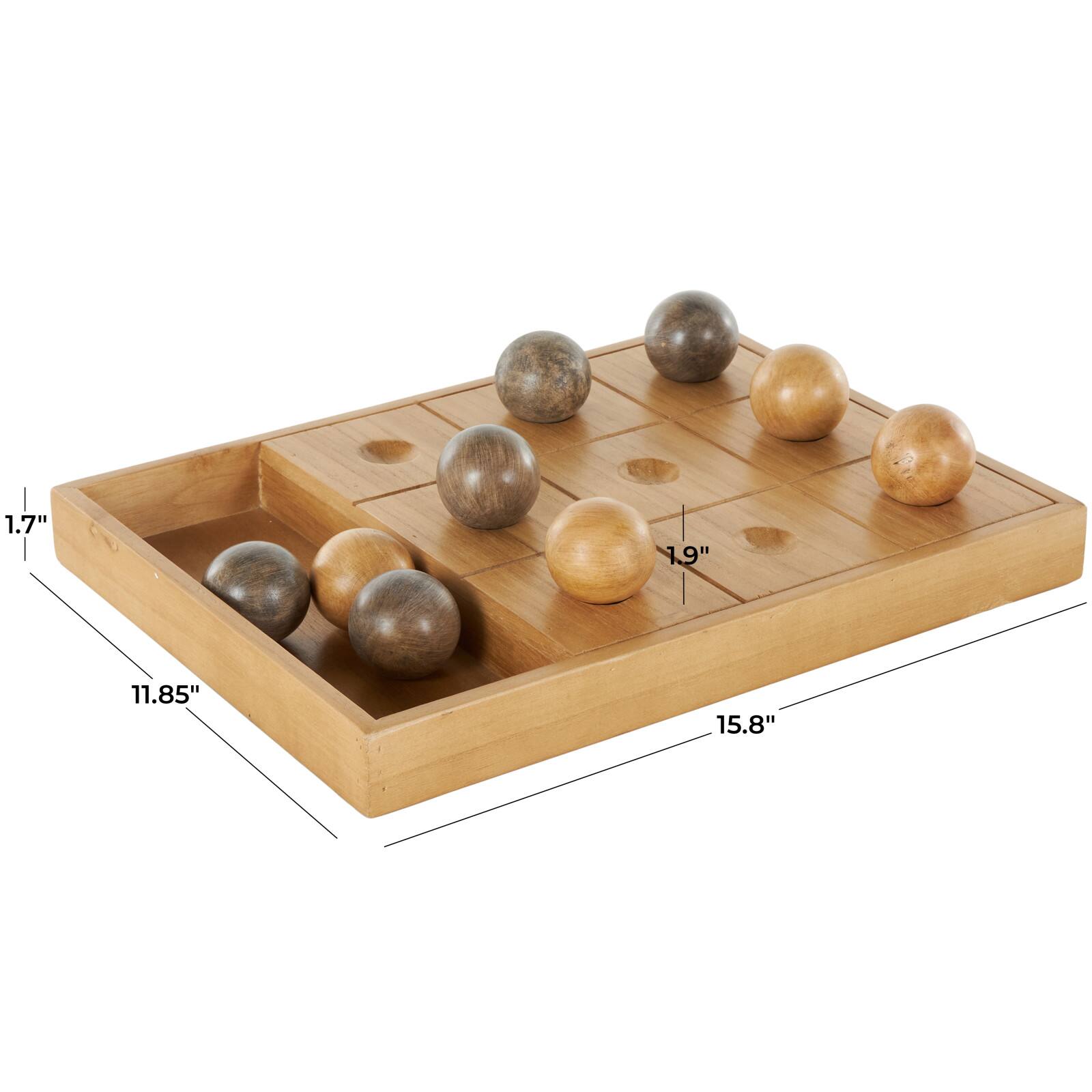 Brown Decorative Wooden Board Game Set
