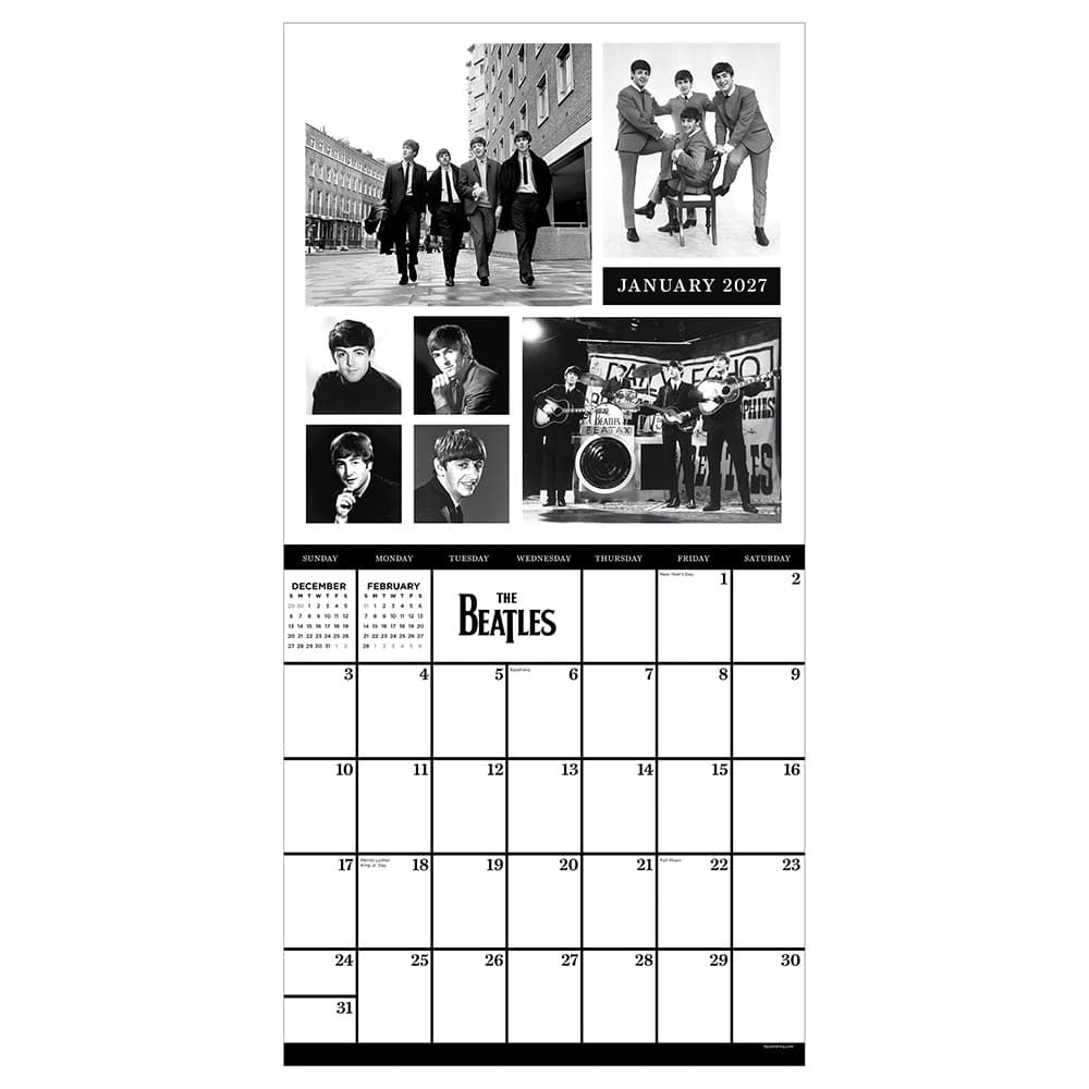 2027 The Beatles: In Black & White Wall Calendar
