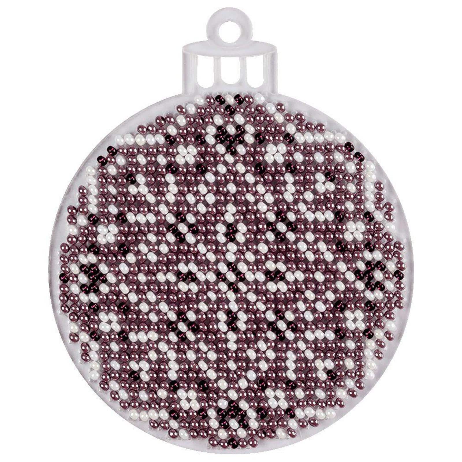 Wonderland Crafts Purple Fair Isle Ball Ornament Bead Embroidery on Plastic Kit