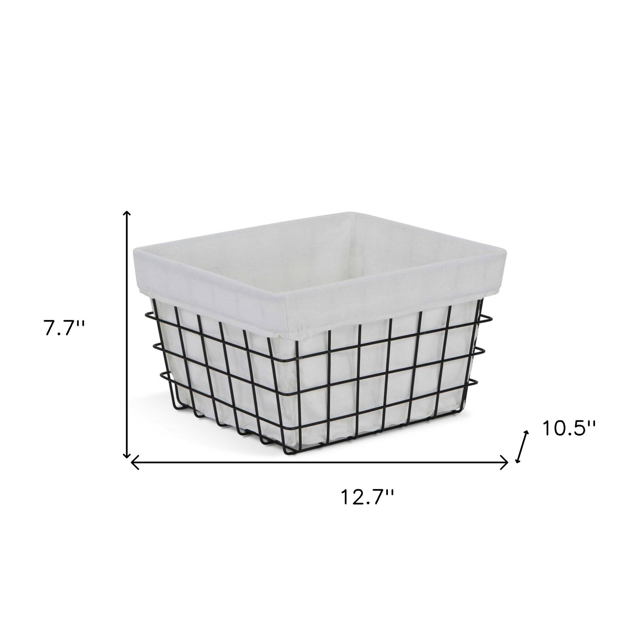 HomeRoots 13" Black & White Basket