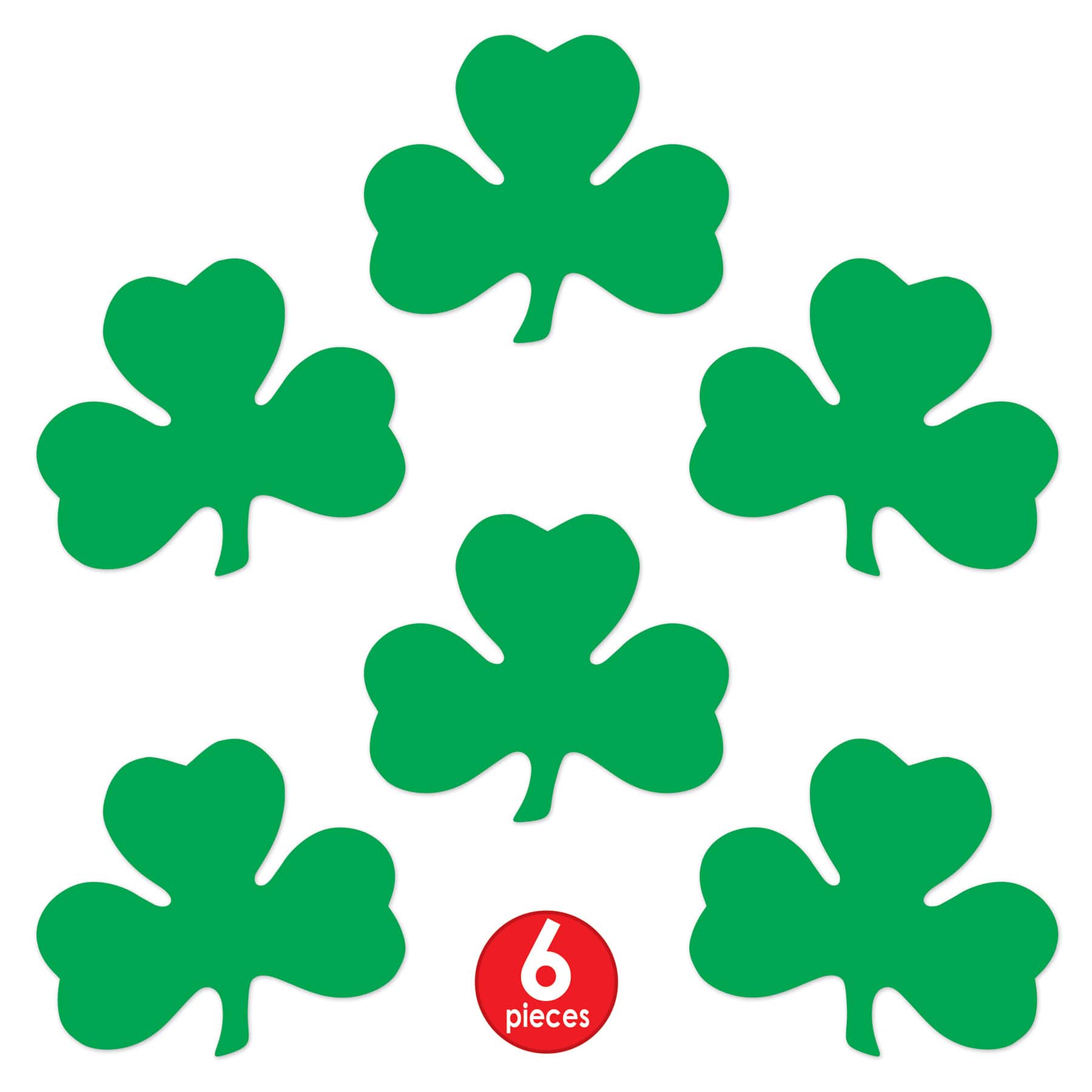 Beistle 12" Green Printed Shamrock Cutouts, 6ct.